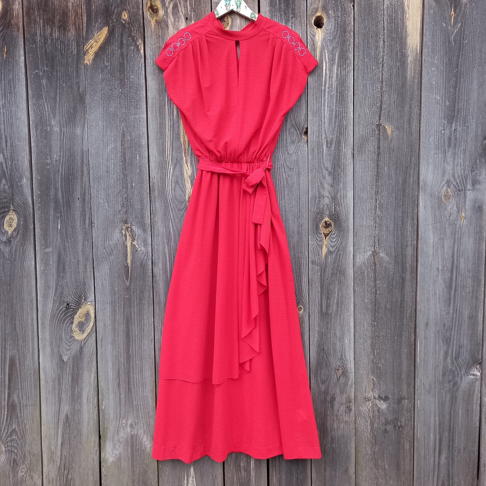 70s Maxi Dress with Lurex Rieger Moden Red Dresses women S Small 1970s Vintage