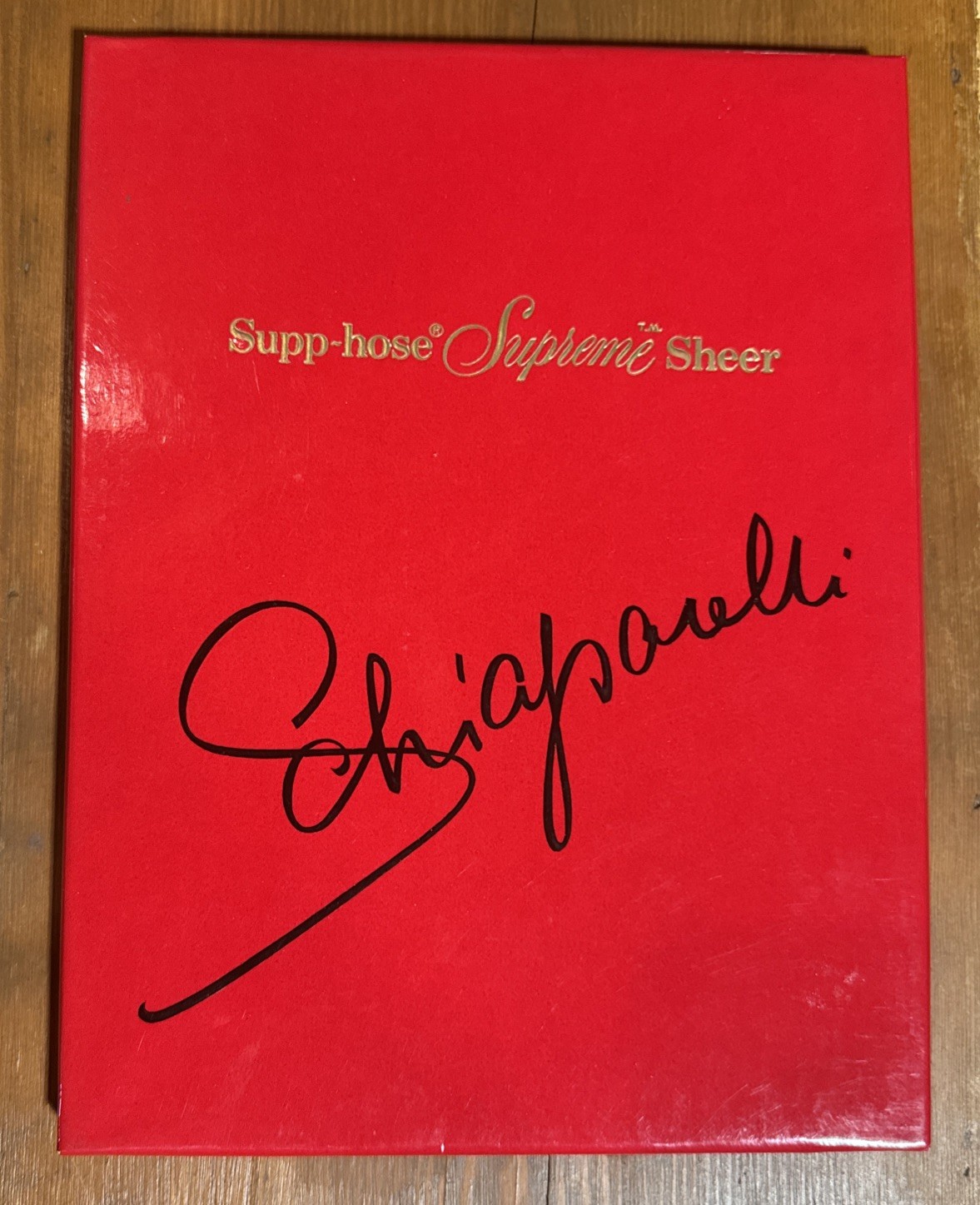 Vintage 50s SCHIAPARELLI SUPP-HOSE Sheer Stockings Garter Top 9-1/2 XL NIB