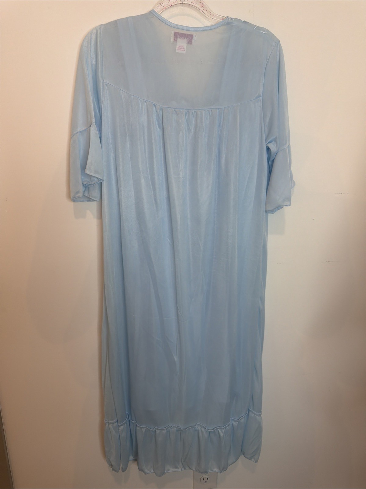 NWT Vintage Sindrella Blue Lace Peignoir Set Nightgown Robe Large