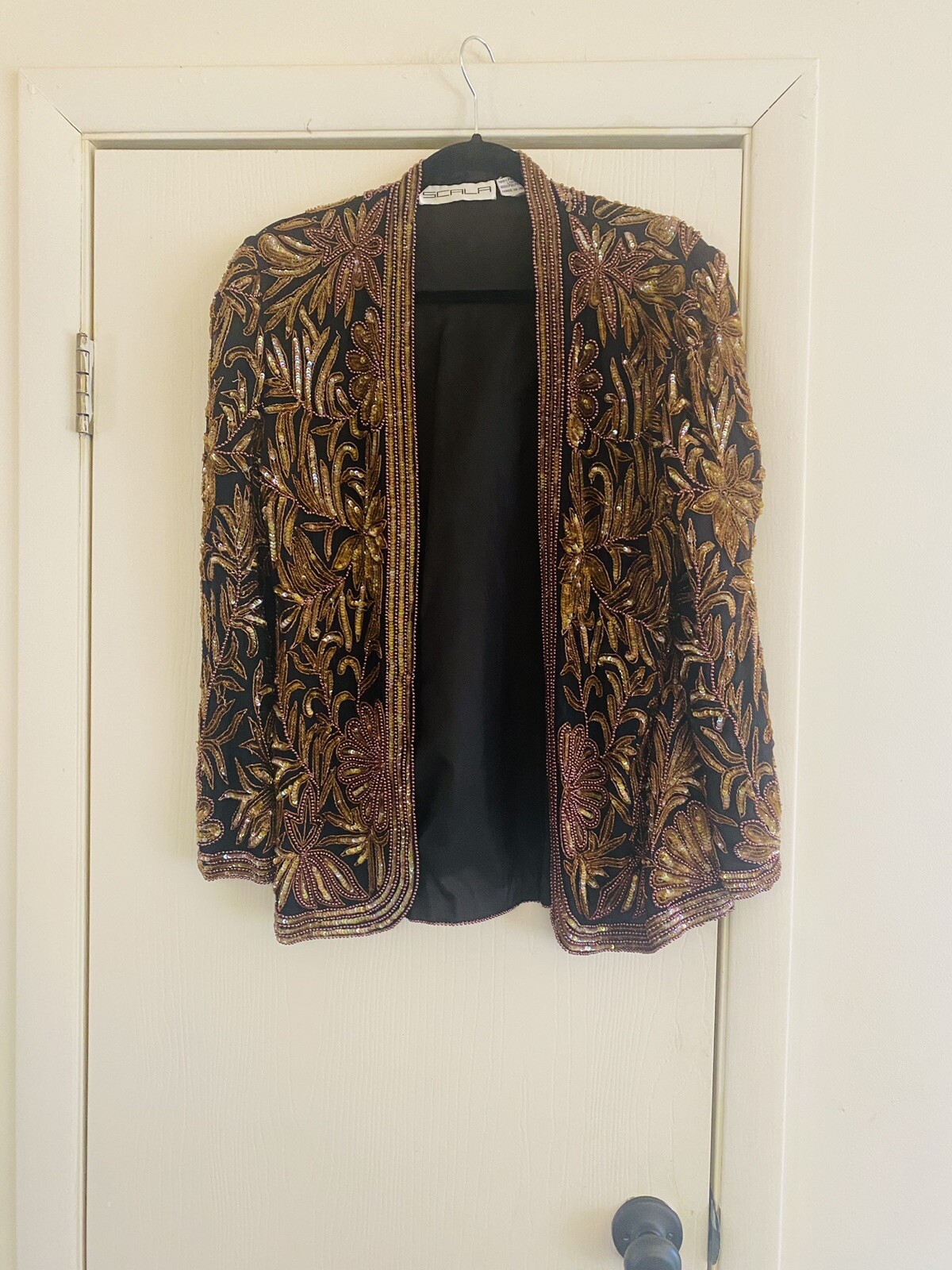 VTG Art Deco Fairygoth Vamp Witchy Festival Beaded Bohemian Celestial Jacket M