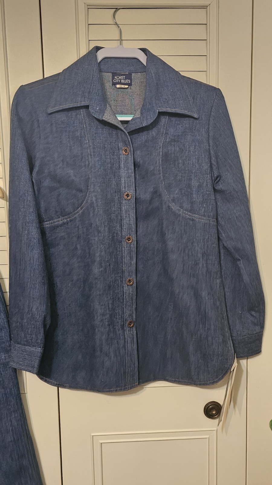 Vtg 70s Koret City Blues Denim Jacket Pants set NWT size 10 Disco Western
