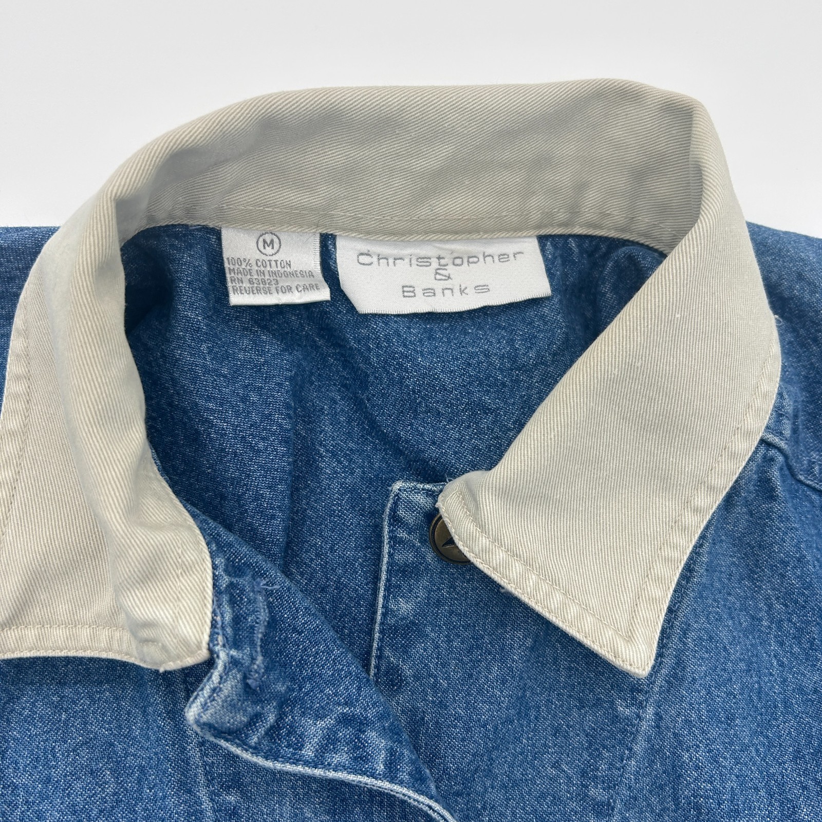 Vintage 90s Denim Chore Jacket Christopher Banks Grandma Core Cottage Medium