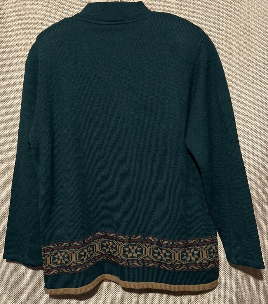 Lana Lee Sweater L/XL Vintage Dark Green Knit Pullover Made In Canada Women’s
