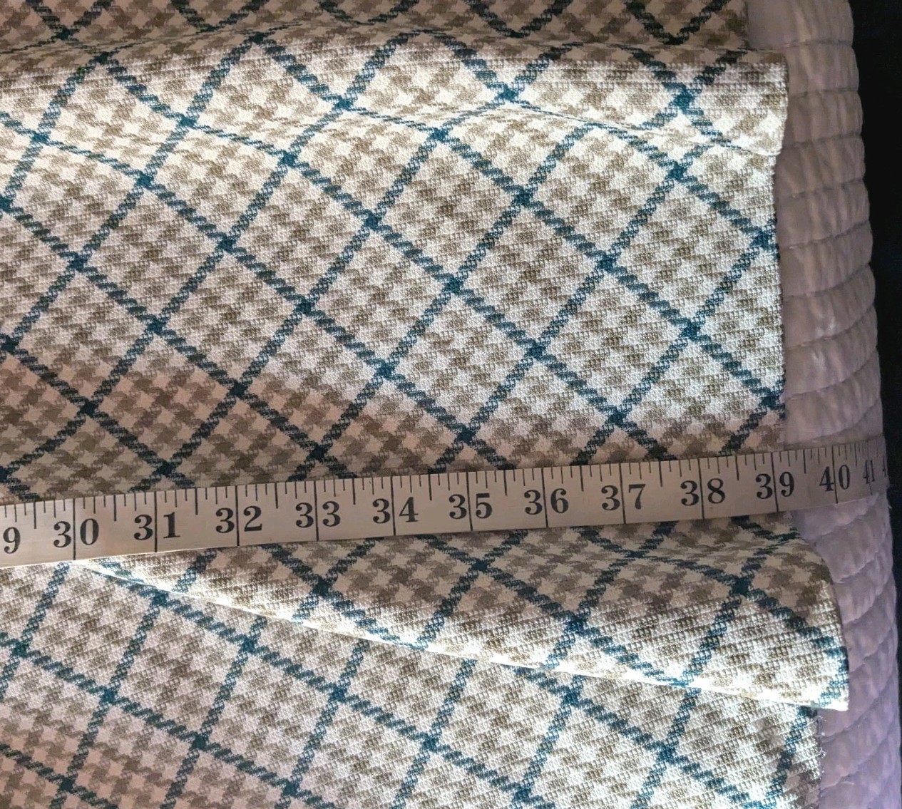 Vintage Handmade 70s Mod Plaid Shirt Dress Teal Collar Cuffs A-Line Retro Style
