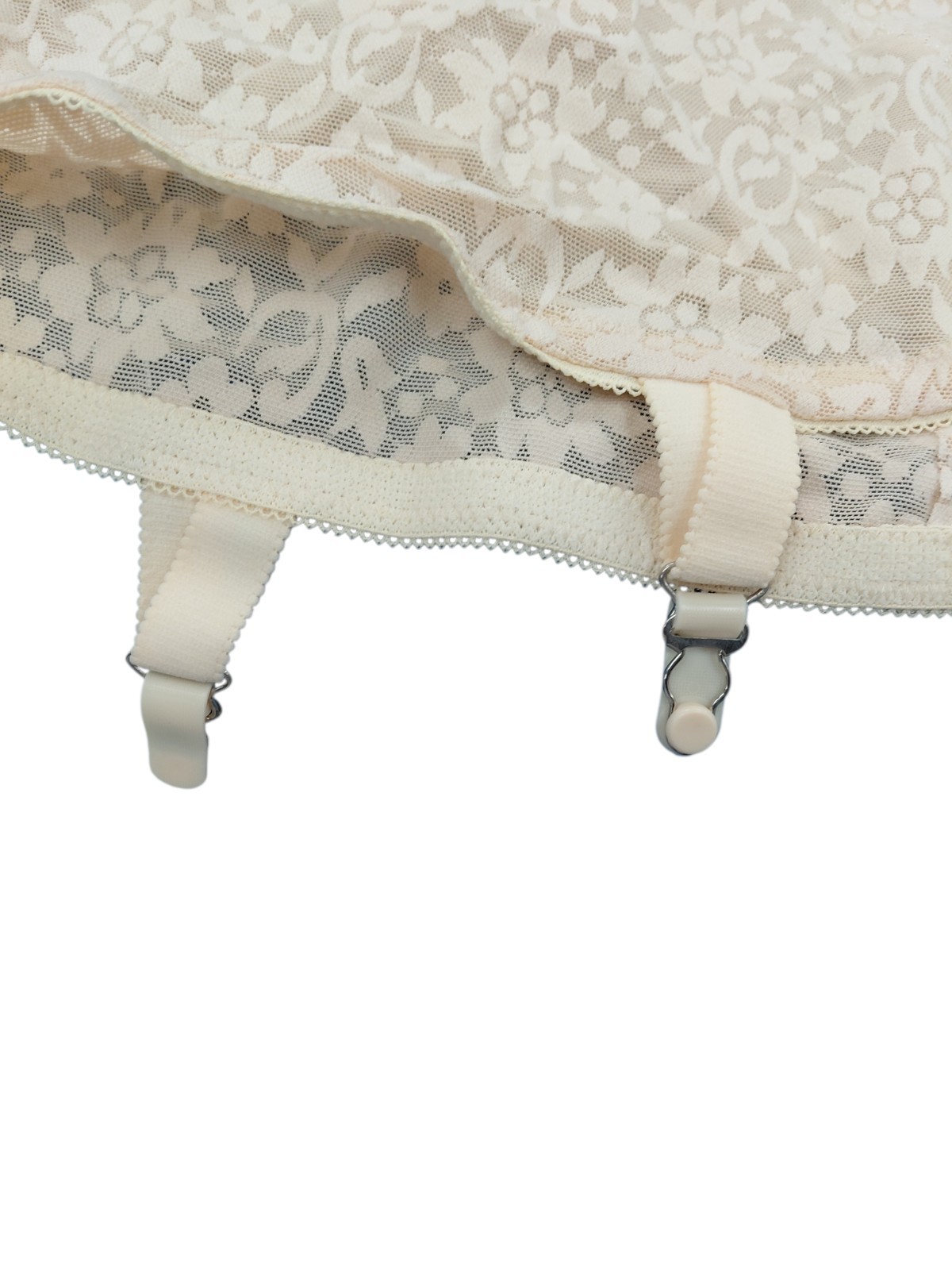 Vintage Crown-nette Open Bottom Girdle With Garter Size 48 Beige
