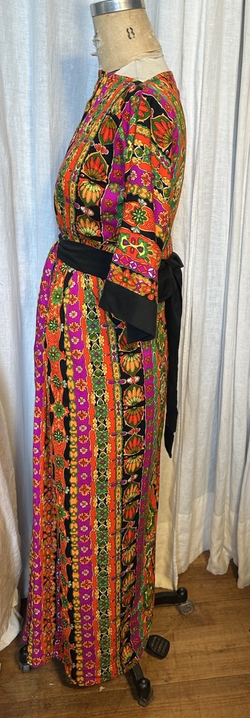 Mod Vintage Colorful Womens Long Dress Sz XS-S Pre-owned