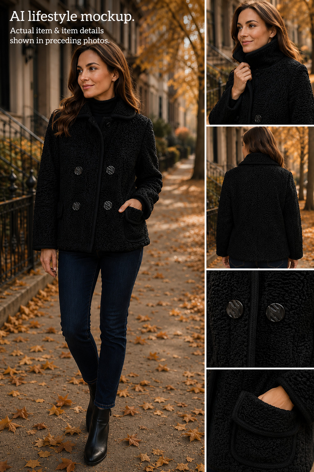 Vintage 1950s Black Persian Lamb Wool Jacket by Frank Collins, Philadelphia