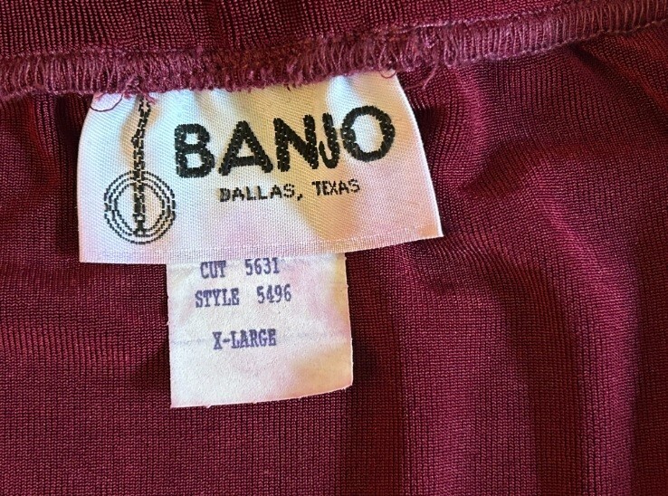BANJO Dallas Texas VTG 90s RARE NWT Women’s XL Slinky 2-Piece Skirt Set Wine Red