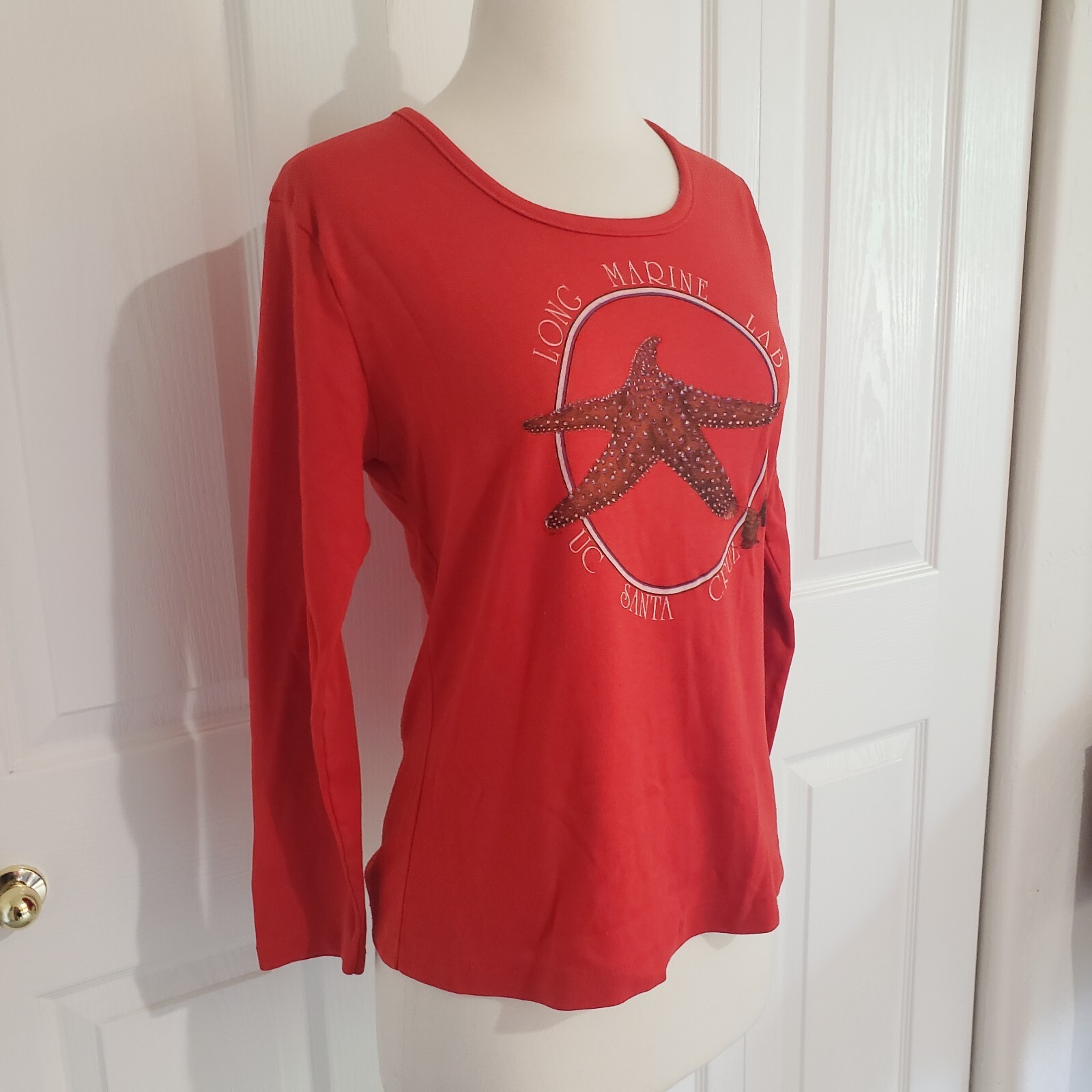 Vtg 70s Long Marine Lab UC Santa Cruz Graphic T Shirt Long Sleeve Fun-Tees XL