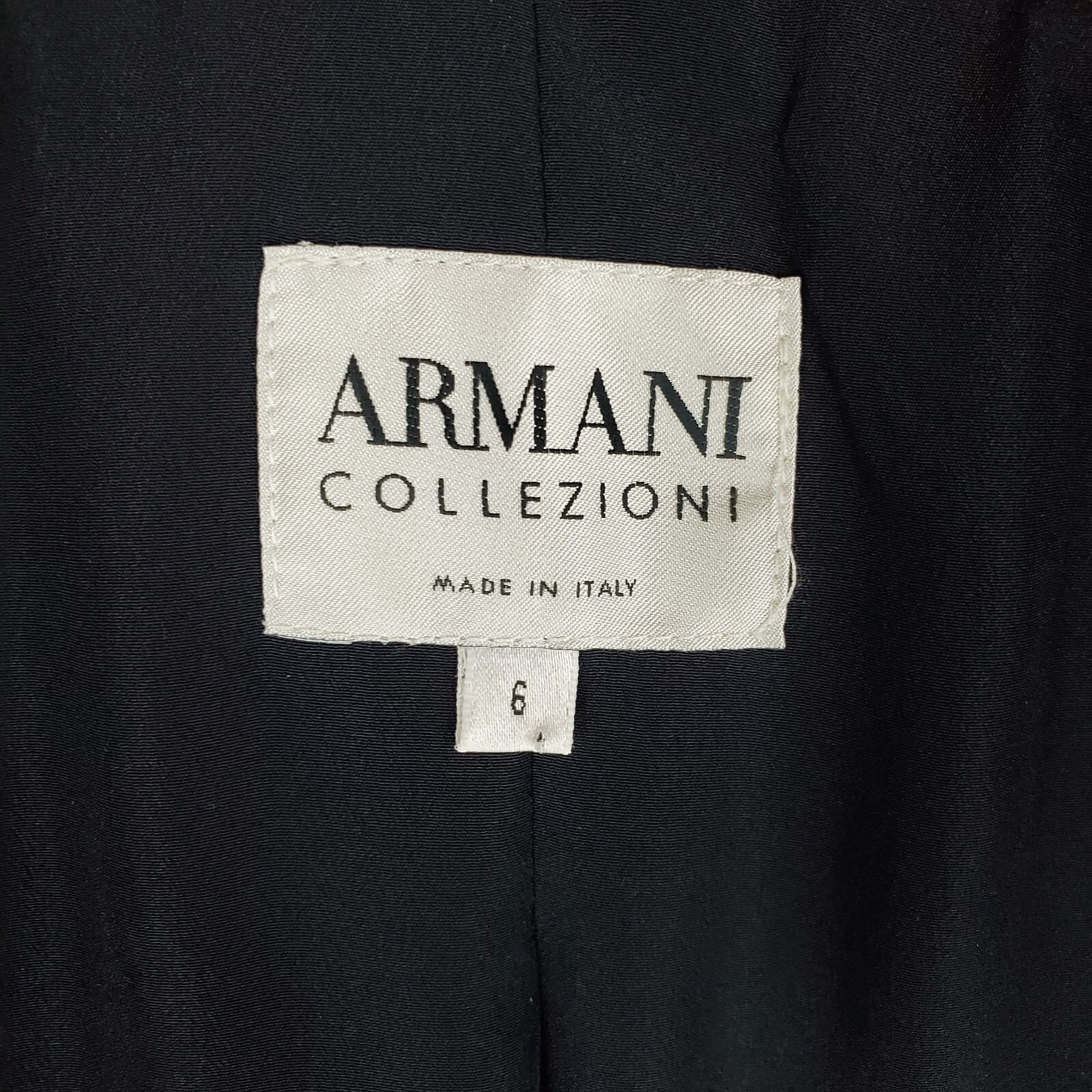 ARMANI COLLEZIONI Womens Size Small 6 Italy Made Black Plaid Wool Blazer Jacket