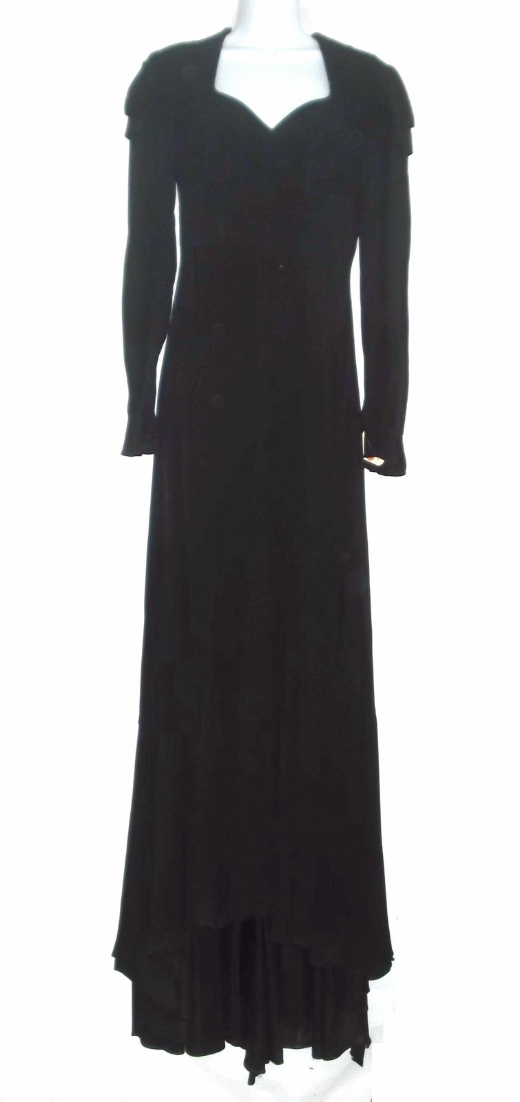 JACKS OF HOLLYWOOD FAME VINTAGE 1940’s 1950’s SEXY SLINKY LONG BLACK GOWN
