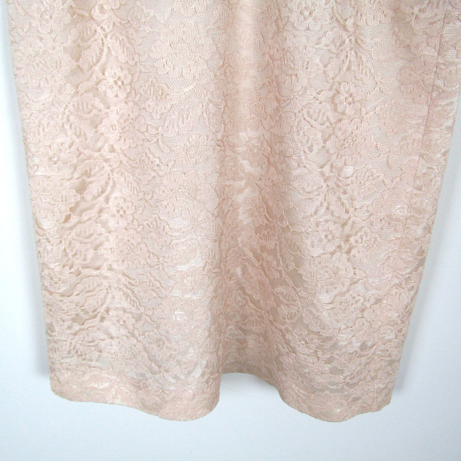 Vtg 50s SEXY PIN UP LACE RHINESTONE BUTTON UP DRESS Beige Sheer Rockabilly 1950s