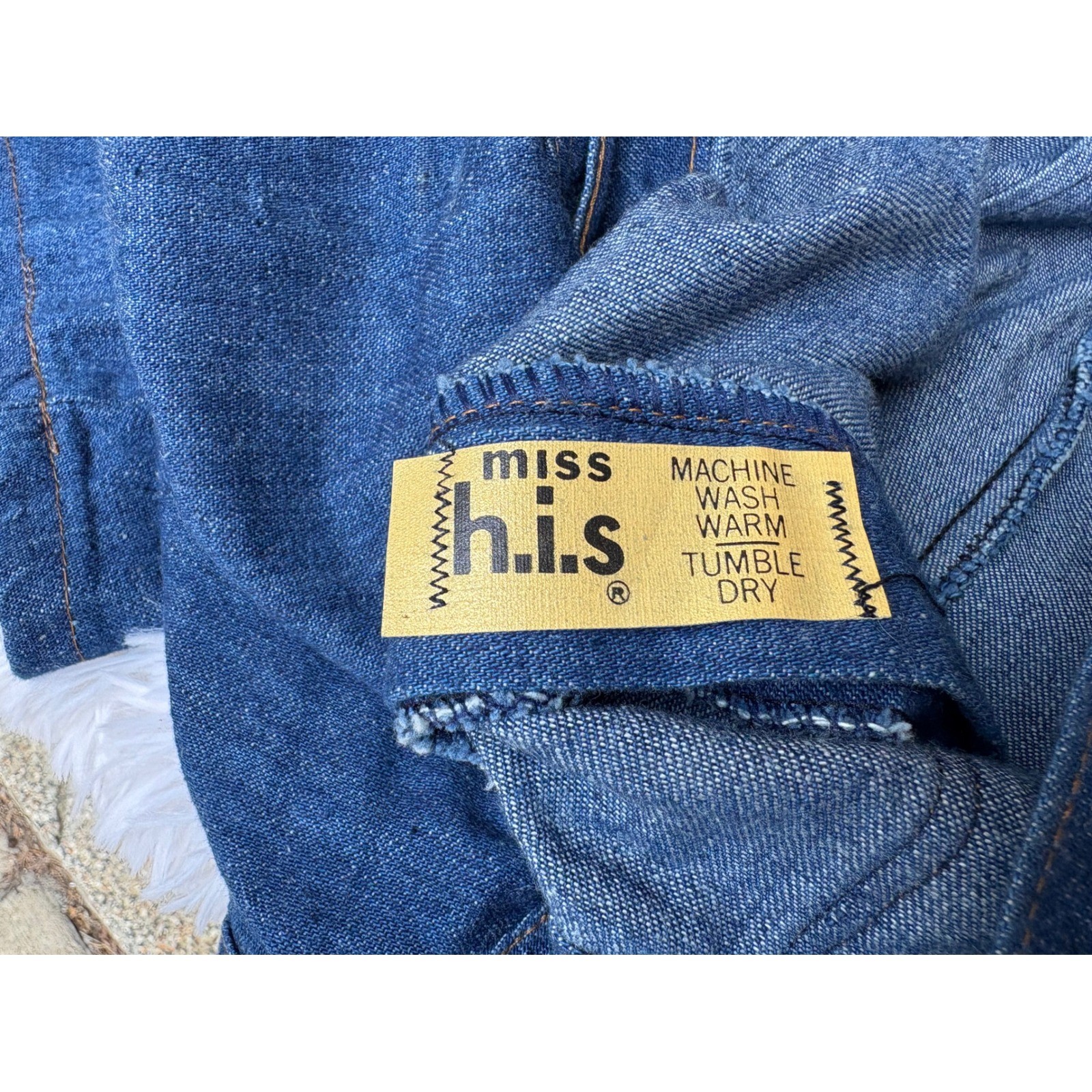 Vintage 70s Miss H.I.S. Denim Culottes Pied Piper 3 Piece Outfit Womens S