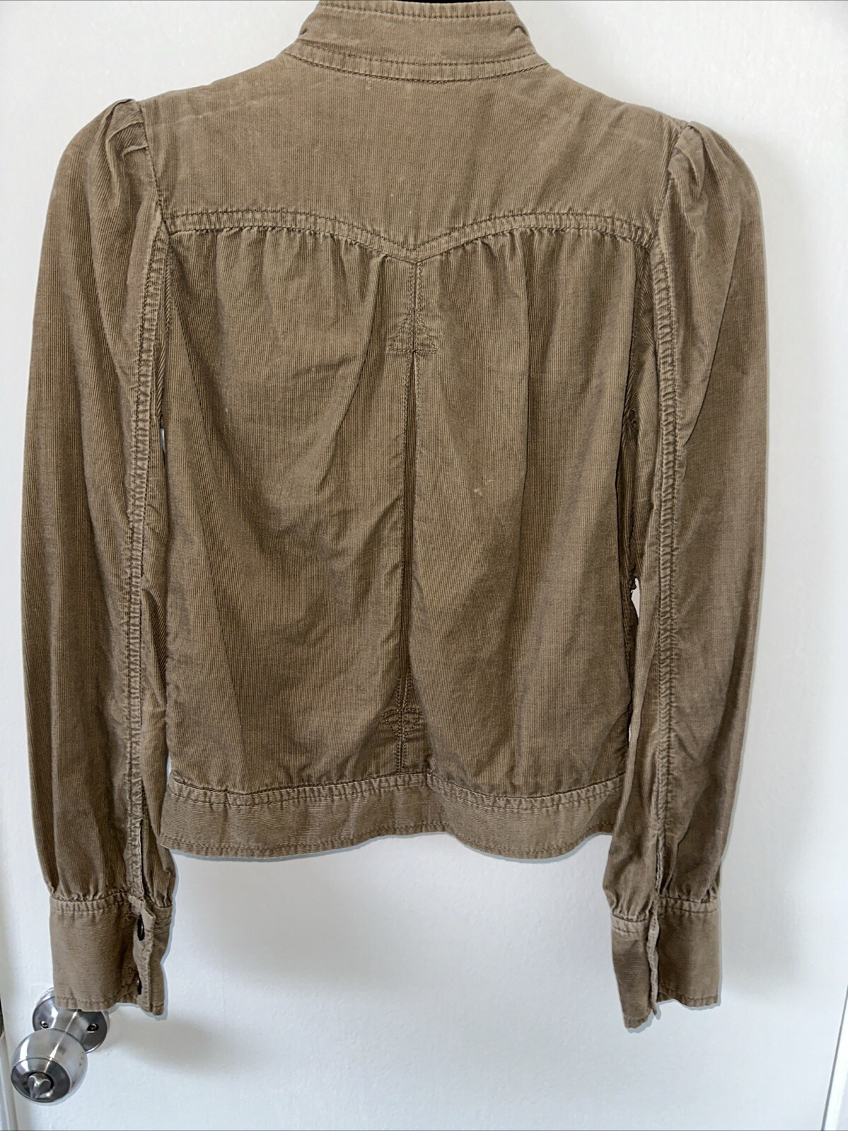 Vintage Y2K Corduroy Brown Jacket 2000s Style Size Small