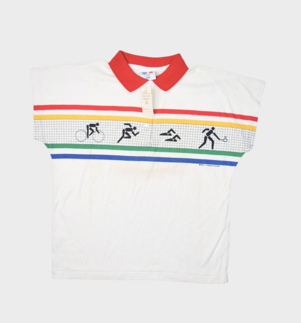 Vintage Levis Olympic Shirt Womens Large 1984 Los Angeles USA Striped NEW