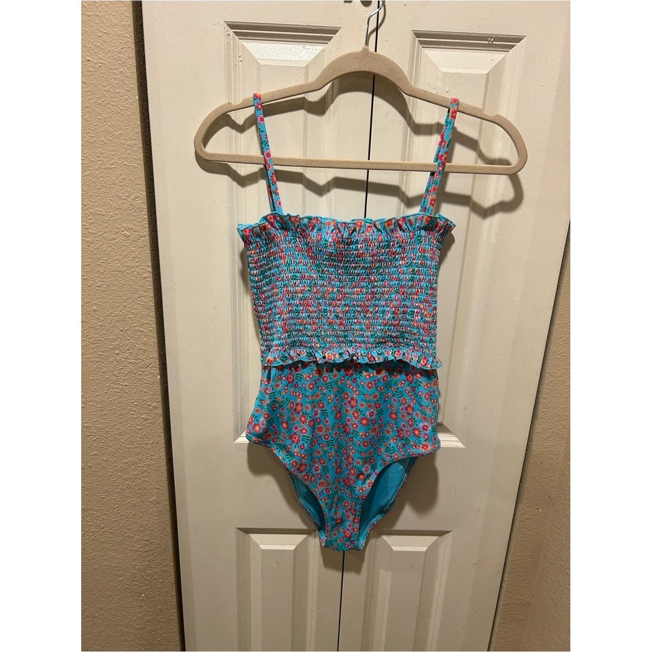 NWT Solid & Striped X Free People The Vera Smocked One Piece Swimsuit,Size M