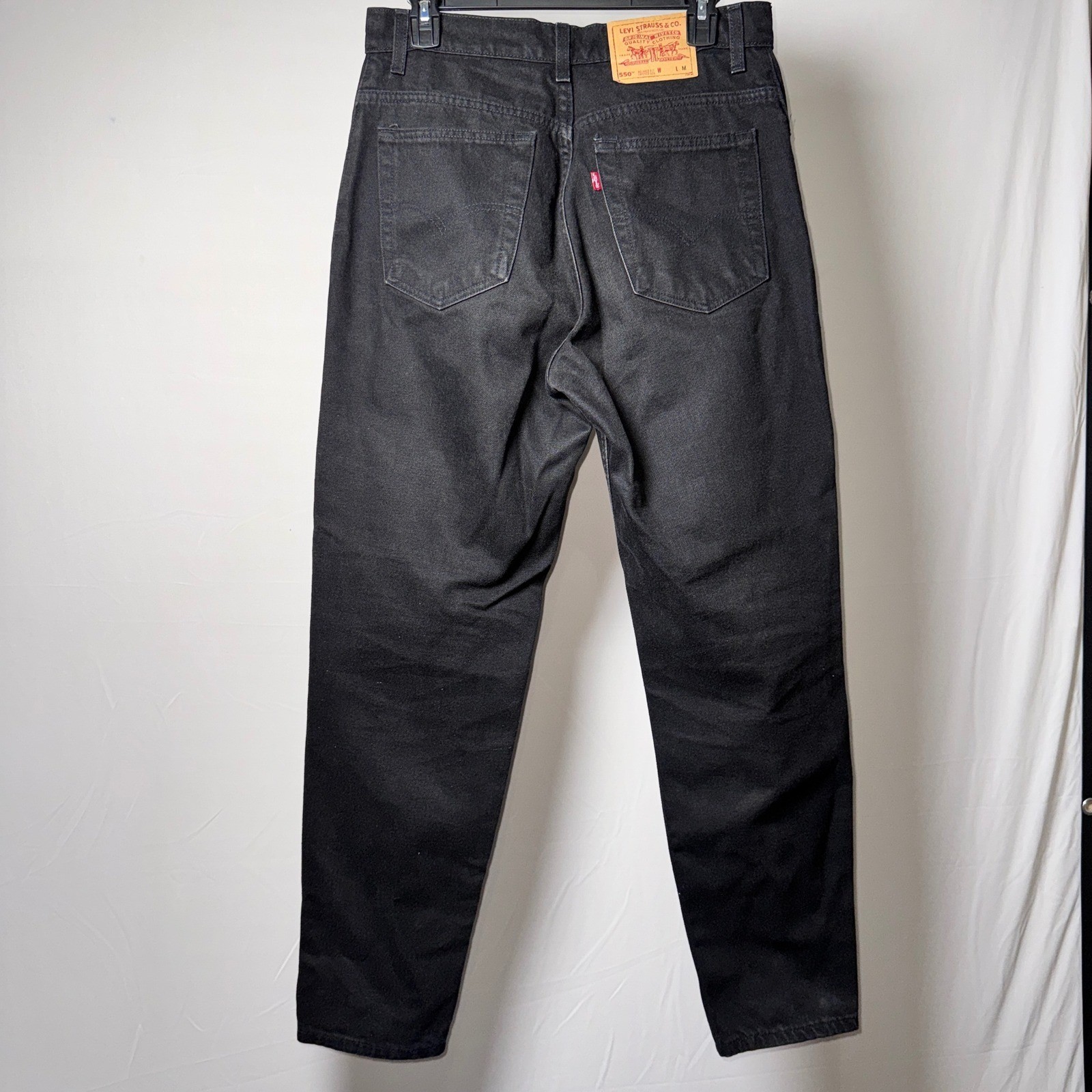 Vintage Levis 550 Relaxed Fit Tapered Leg Black Denim Jeans Womens 13 Med 31×30
