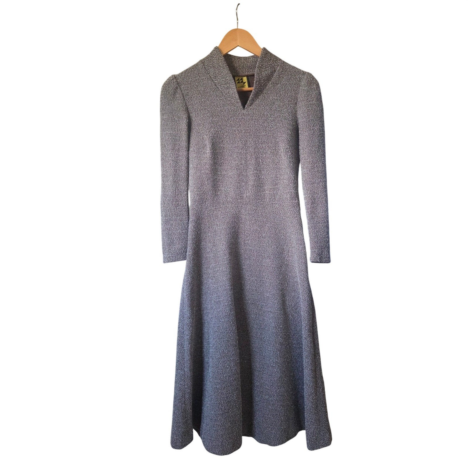 Vintage Lagenlook Brown Wool Knit Dress Made in Europe Artsy Marled Cottagecore