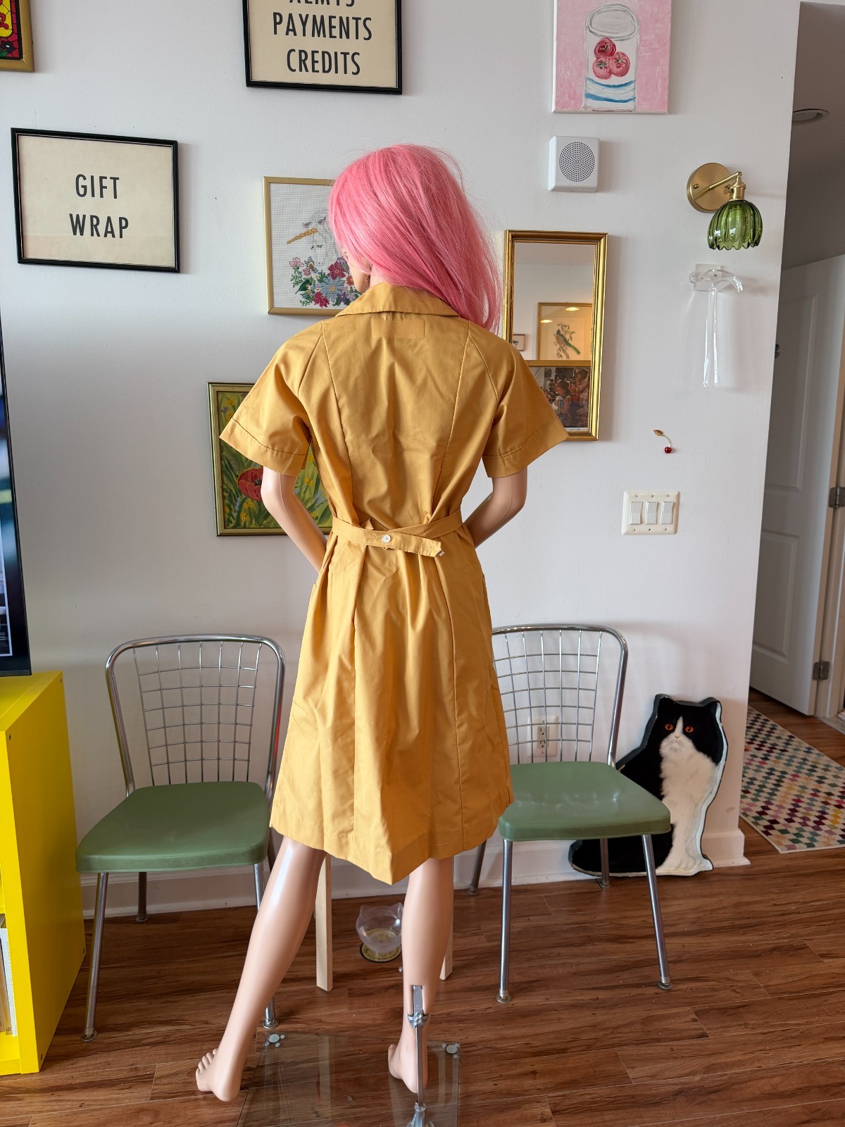 🌼 Vtg 60s Fashion Seal Uniform Mod Utility Workwear Utility Durable Dress M L