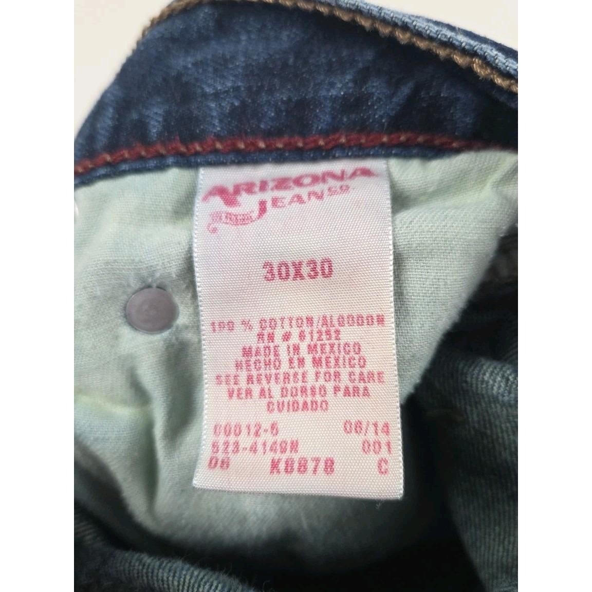 Arizona Vintage Men’s Relaxed Straight Distressed 100% Cotton Blue Jeans 30 x 30
