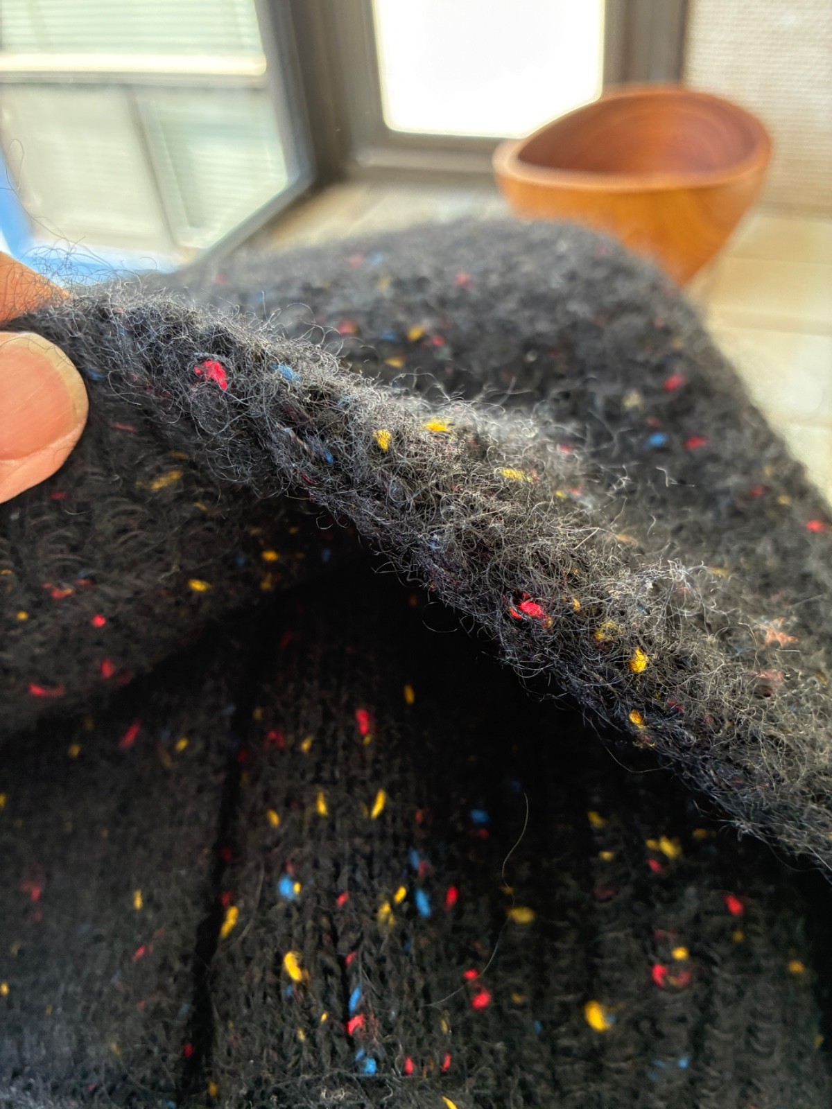 Vintage Sweater Jacket Black Wool Confetti Yarn Speckled Cin Cin 1970’s 1980’s