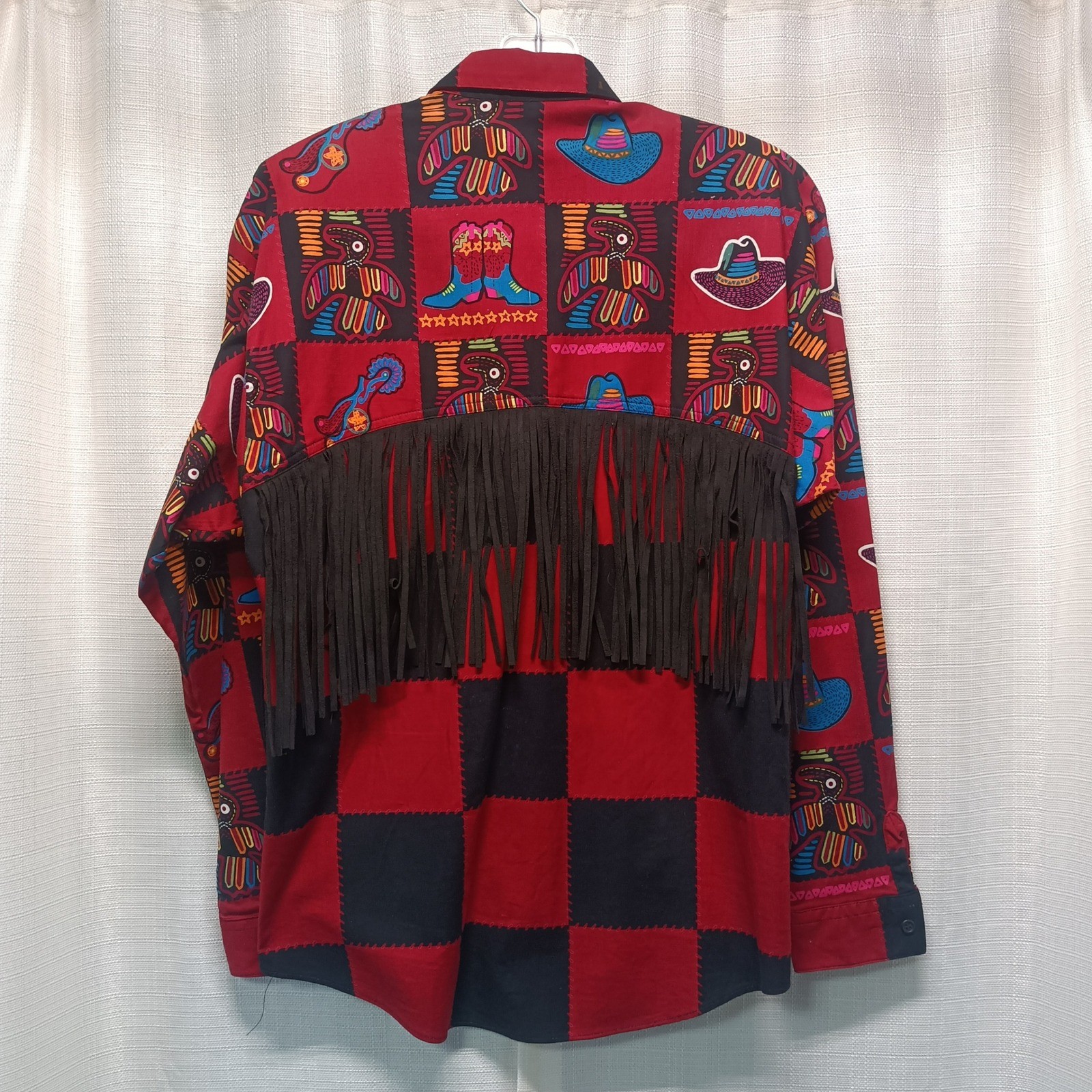 Rocky Mountain Clothing Co Vintage Western Fringe Shirt Womens XS Novelty Rodeo