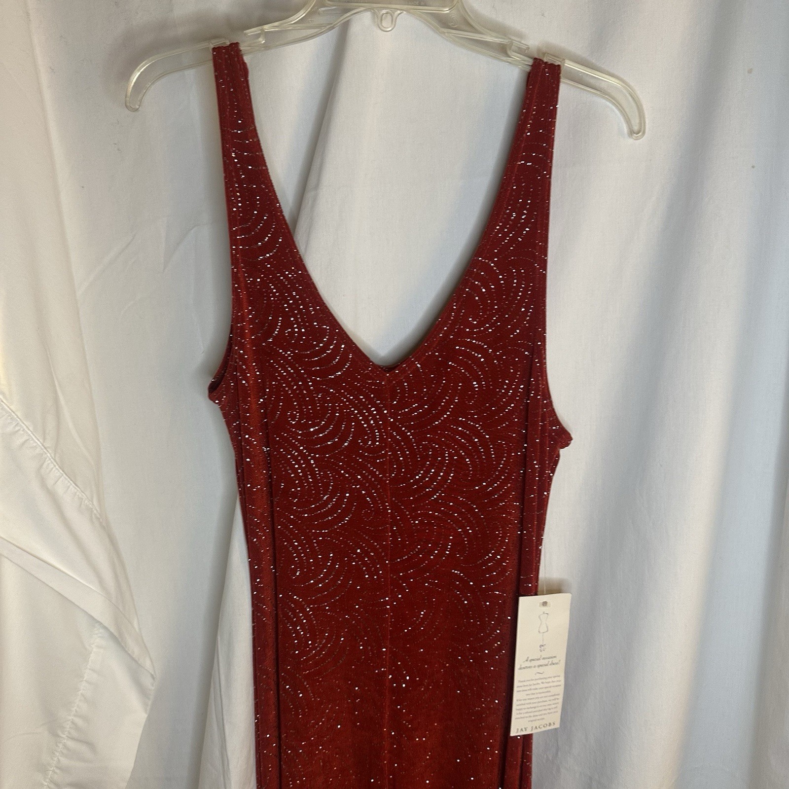 New NWT Vintage Medium Jay Jacobs All That Jazz Embellished Red Sparkly Dress