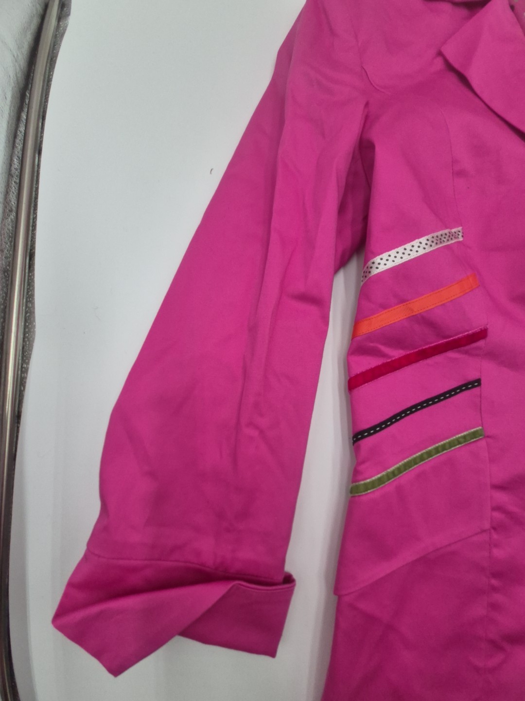 Vtg Good Clothes Women’s Jacket 1990’s Pink&Ribbon W/Polka Dot Lining Sz.8 Nwt