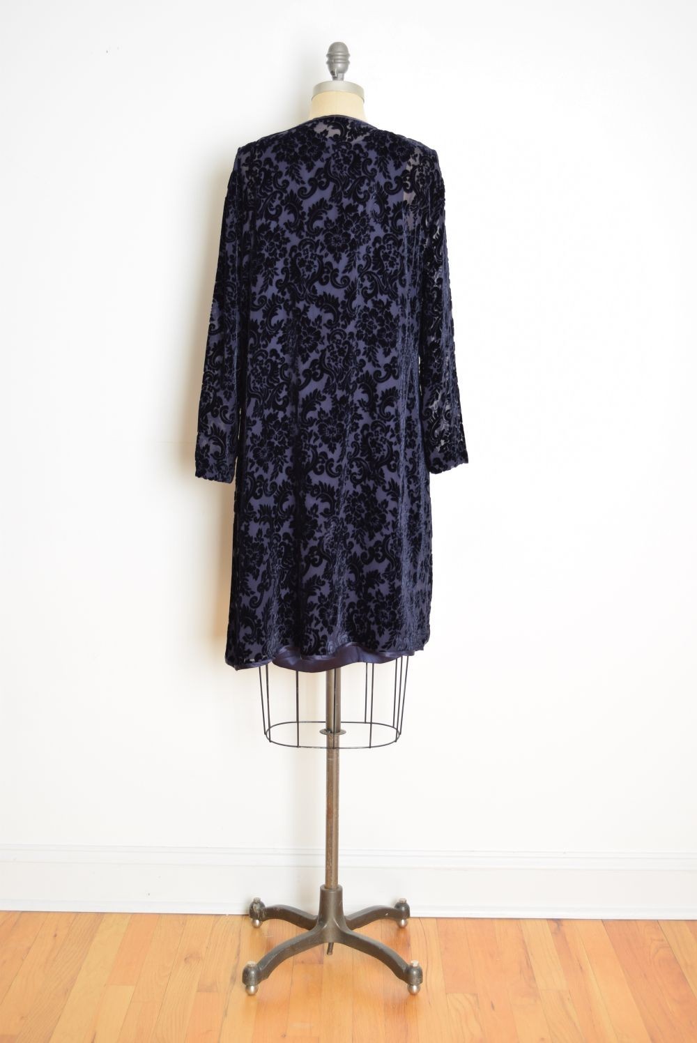 vintage Y2K dress jacket set Spenser Jeremy navy-plum silk burnout velvet L 16