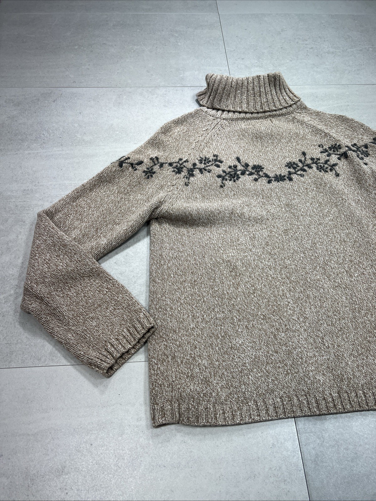 Vtg Eddie Bauer Lambswool New Zealand Rolled Turtleneck Sweater Women Nordic M