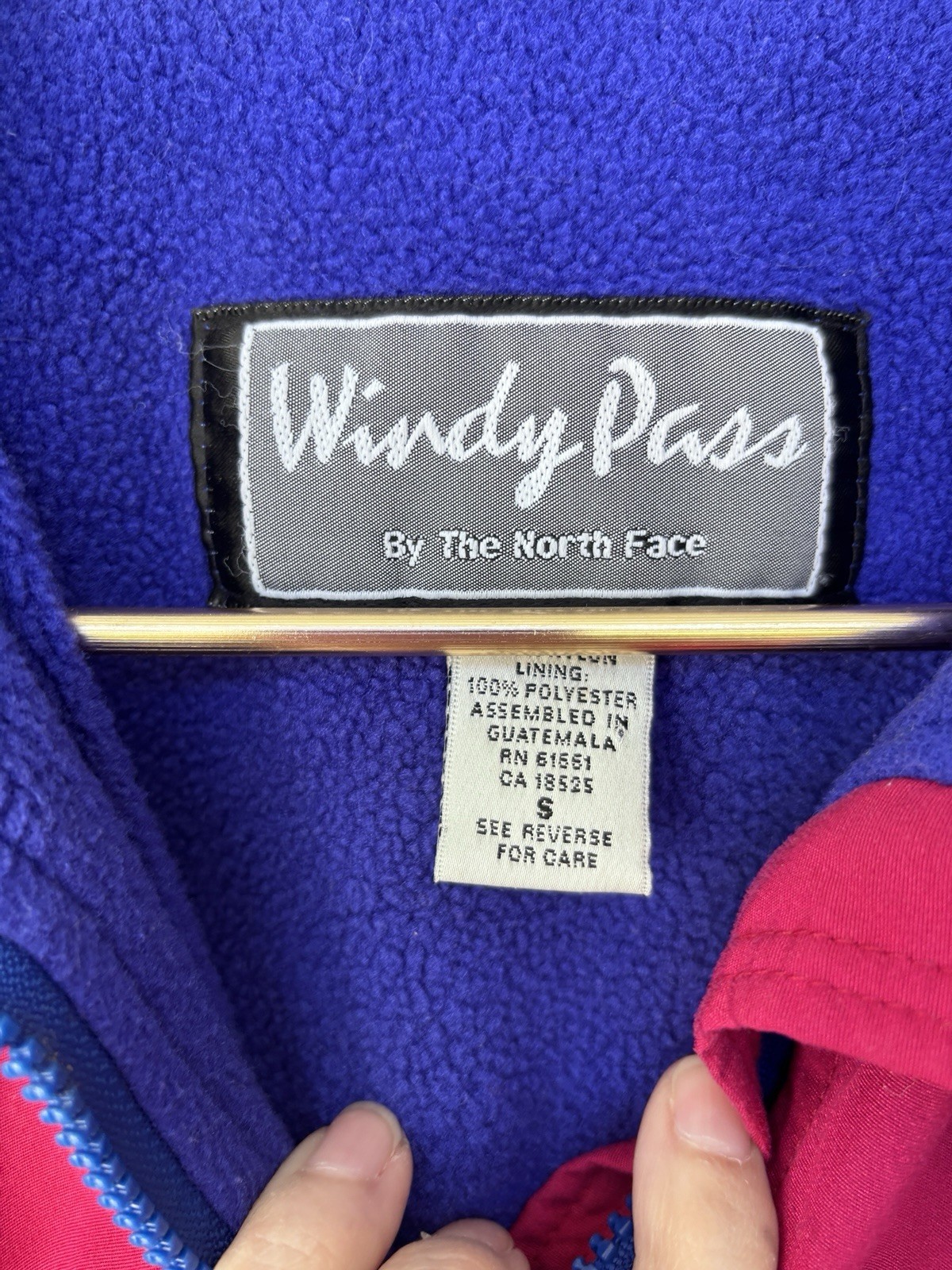 Vintage The North Face Pink Windy Pass Fleece Insulated Jacket Womens Sz Small