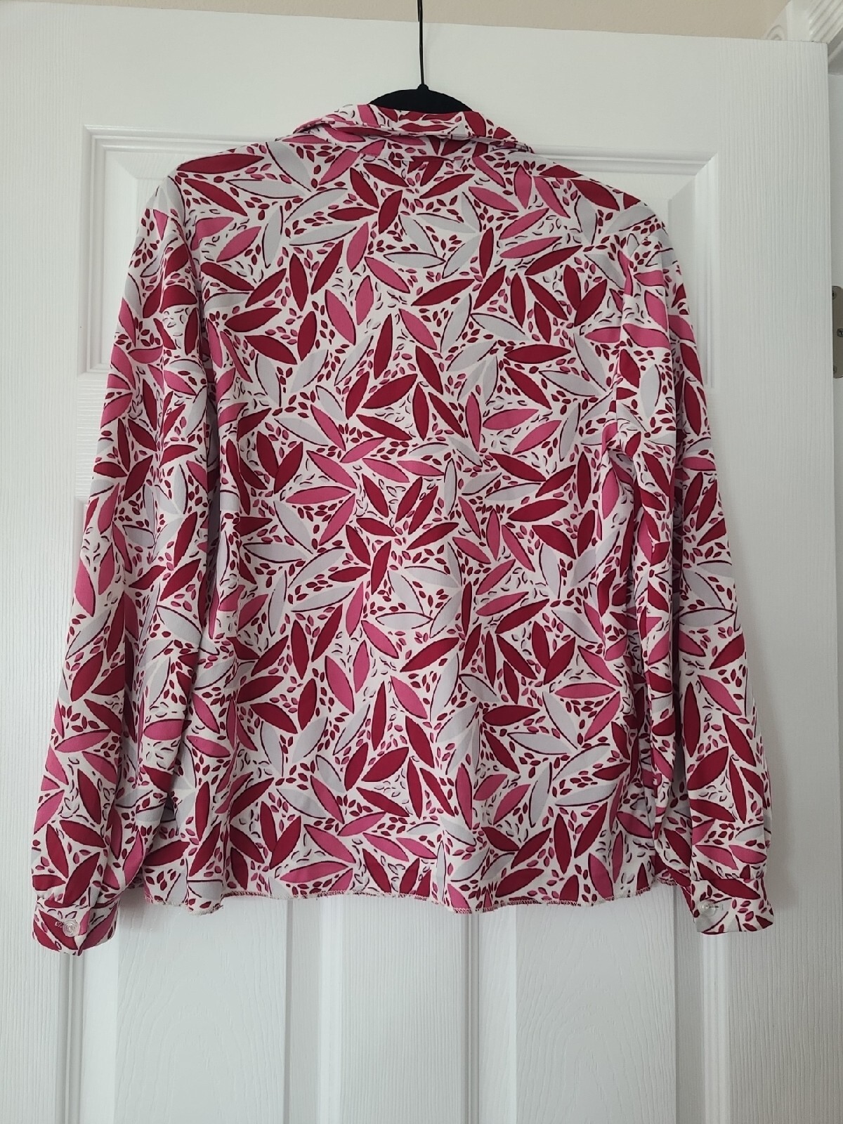 Vintage GRAFF California Wear Retro Pink Leaves Women’s Blouse 1970’s