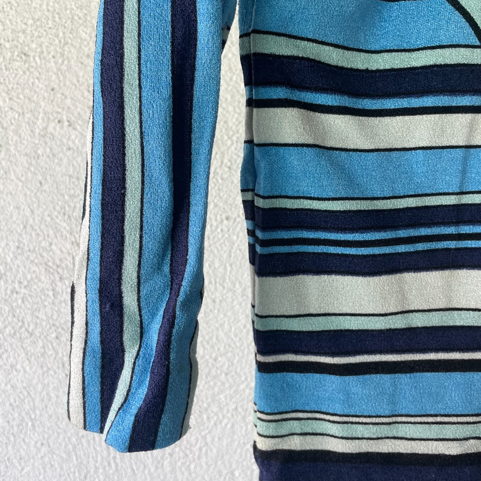Vtg 60s 70s ZIO LUIGI FAIRFIELD Psychedelic Op Art Mod Twiggy Print TUNIC Top