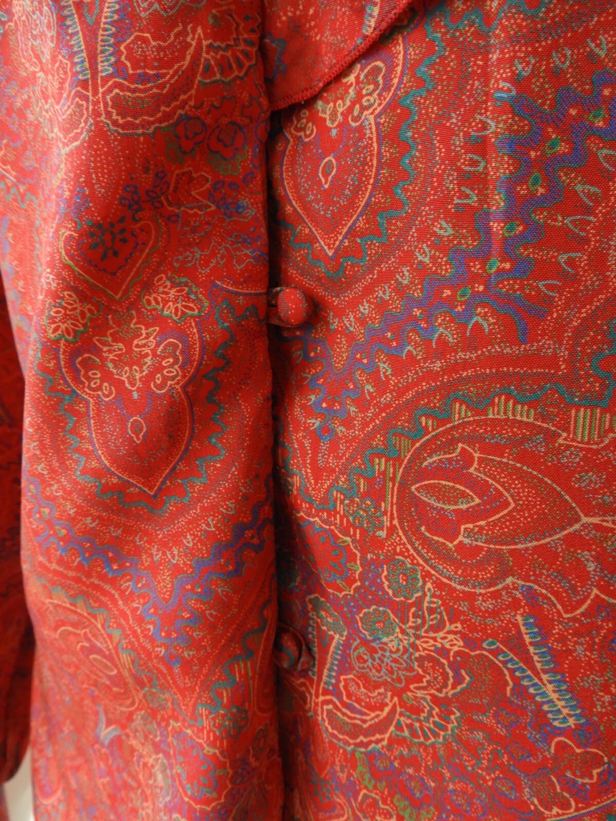 Vtg 1980’s Victorian Style Blouse Lady Arrow Red Paisley sz M/L
