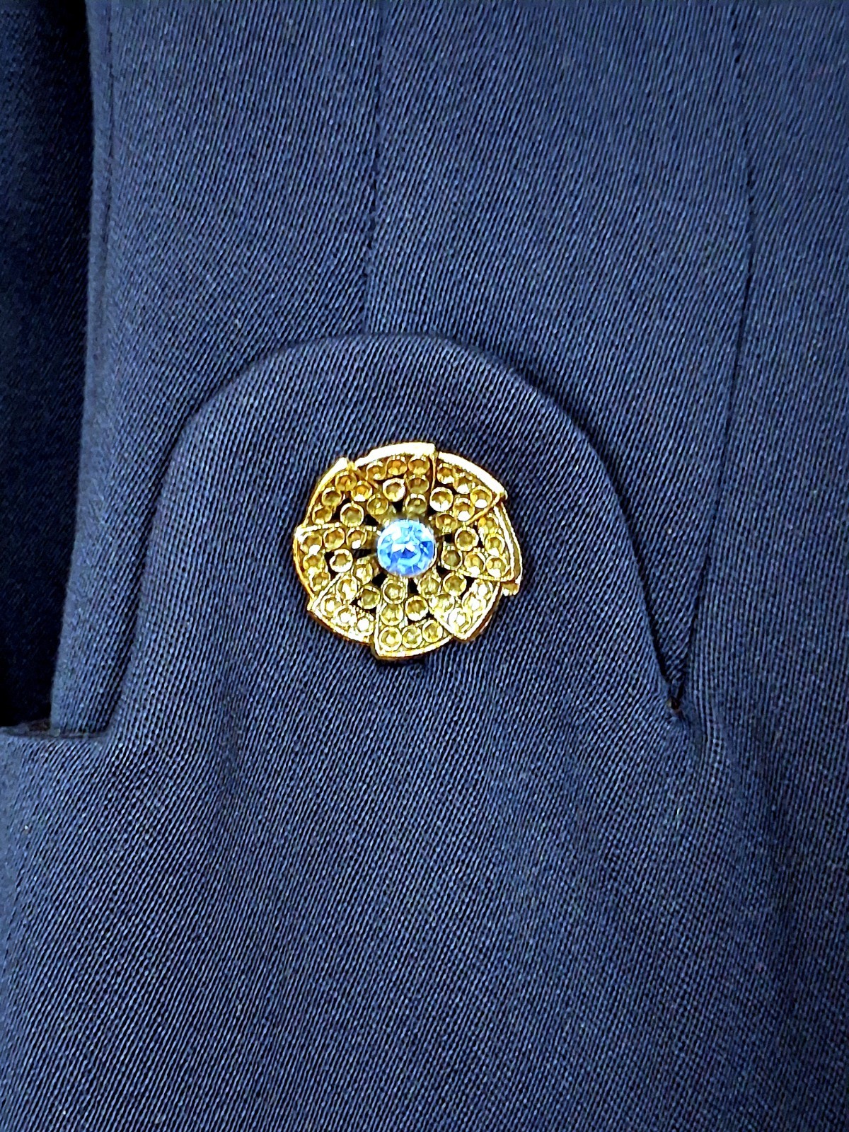 Vintage 40s–50s Navy Blue Wool Jacket – Women’s S/M Petite Excellent Condition