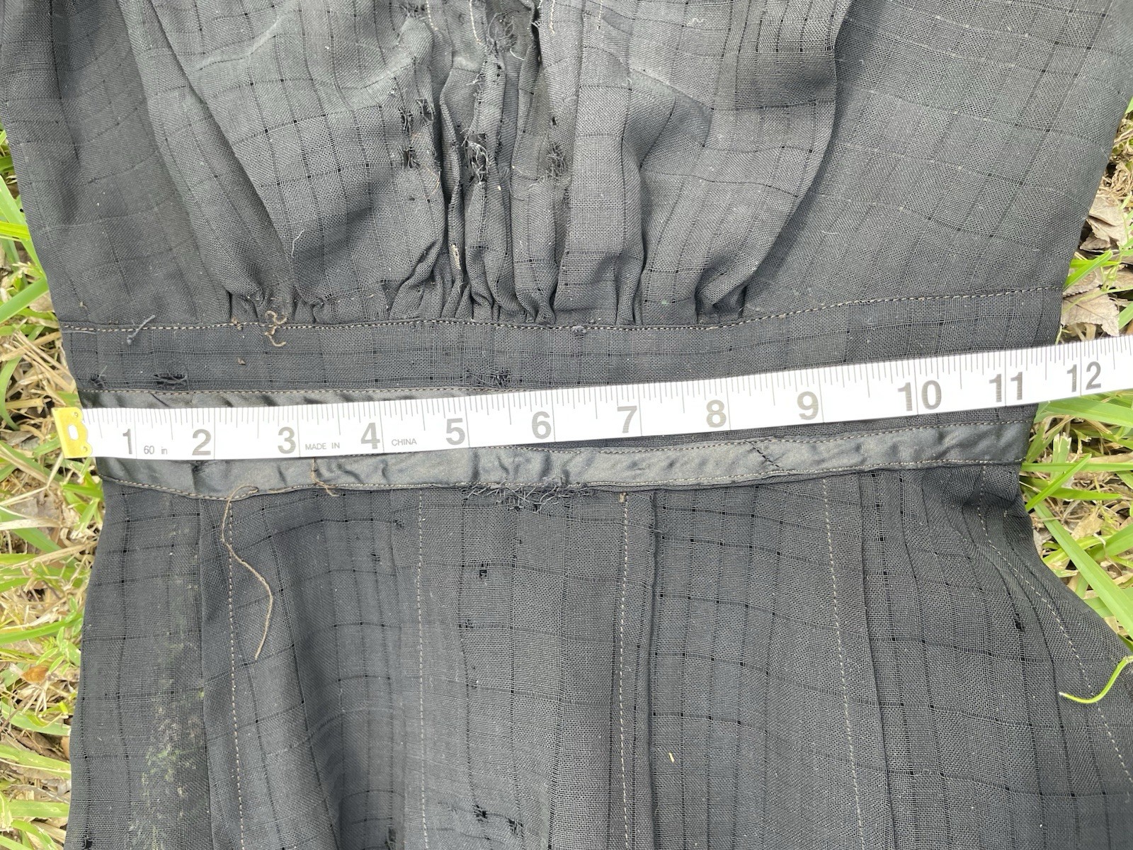 Authentic 1900s Victorian or Edwardian Black mourning dress Lightweight sheer XS
