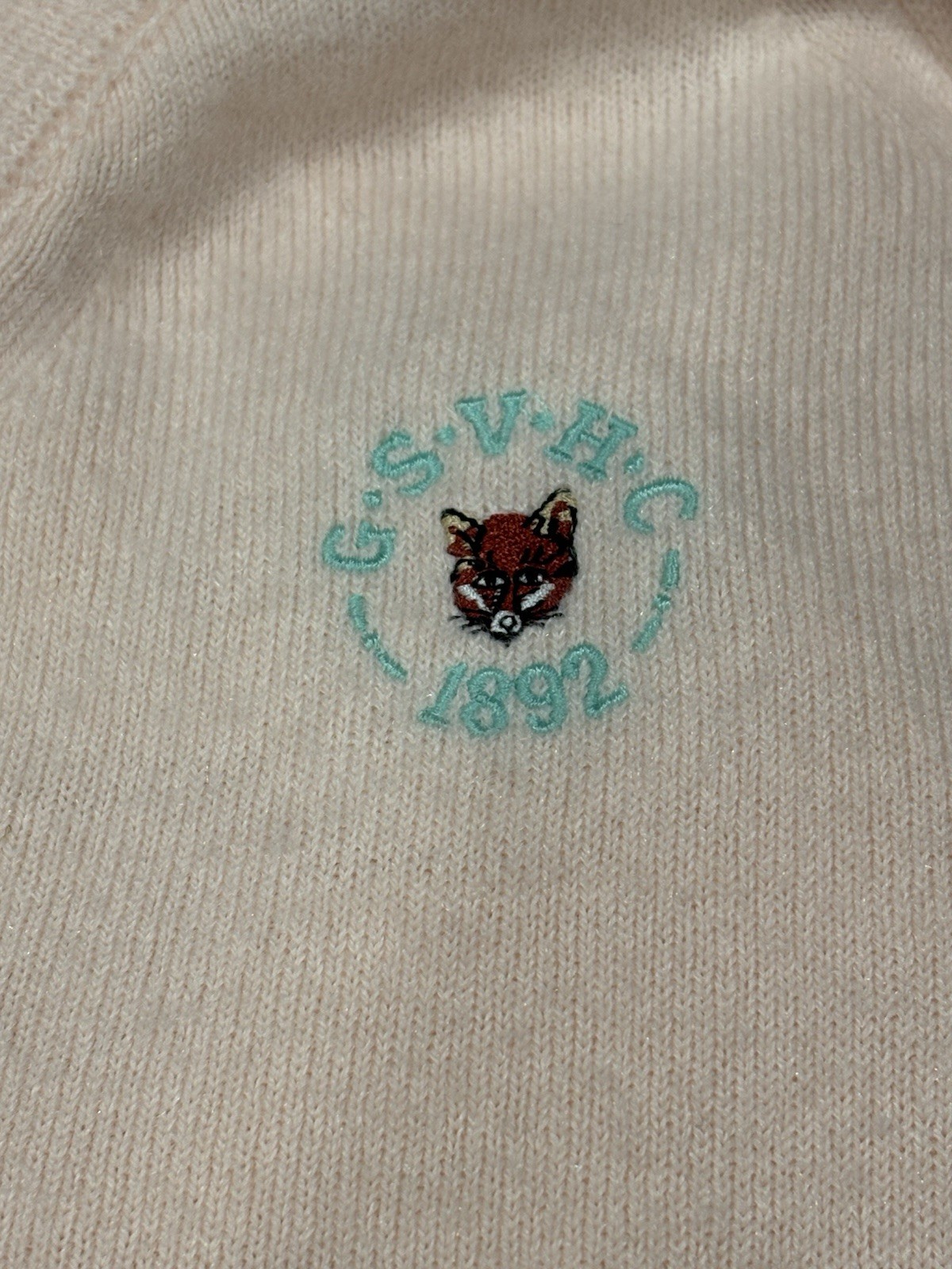 Vintage Greenspring Valley Hunt Club Gold Sweater Lady Pickering Pink Size M