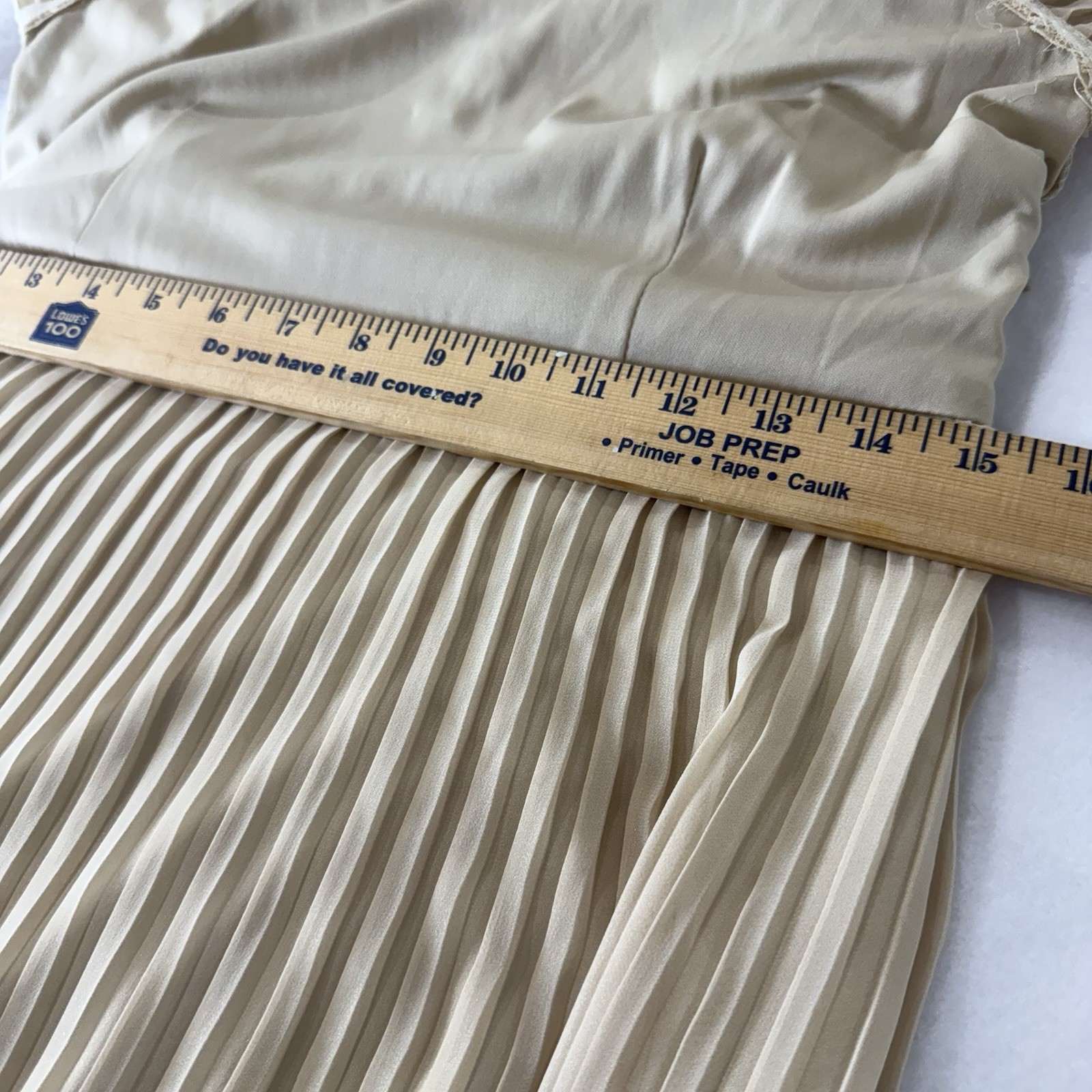 Vintage Nude Accordion-Pleated Chiffon Dress Sz 8 Wedding Guest Minimalist Chic