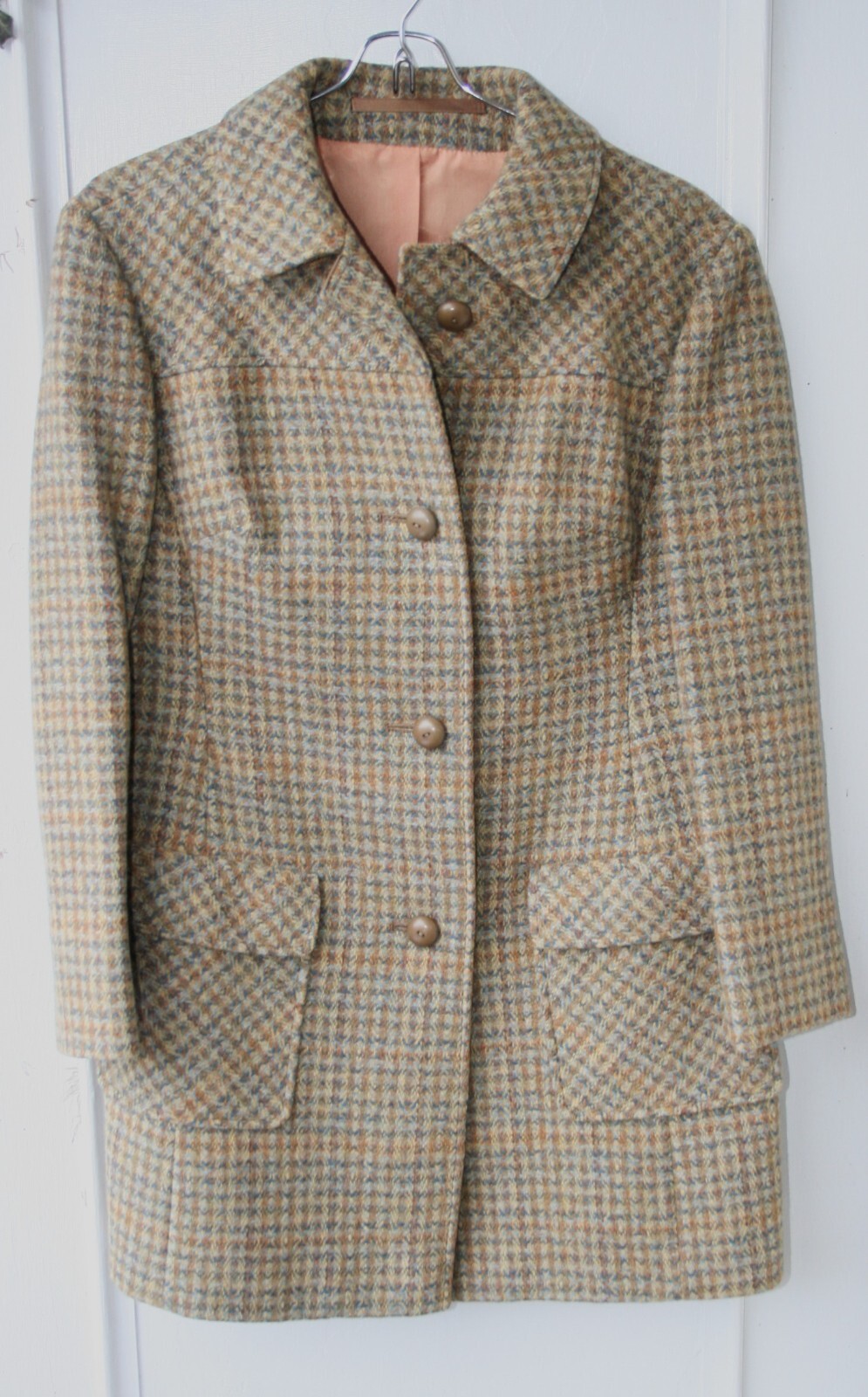 VTG Custom Molitor 70’s Green Wool Plaid Pant Suit 40 EU/6 US Curvy PERFECT