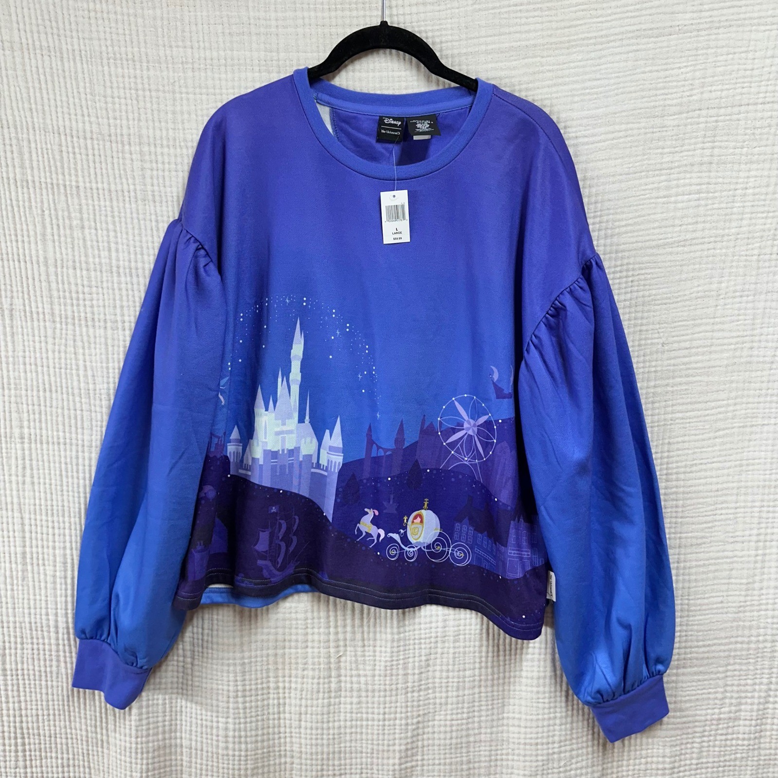 NWT Disney Parks Cinderella Castle Top By Ashley Taylor for Her Universe Sz L