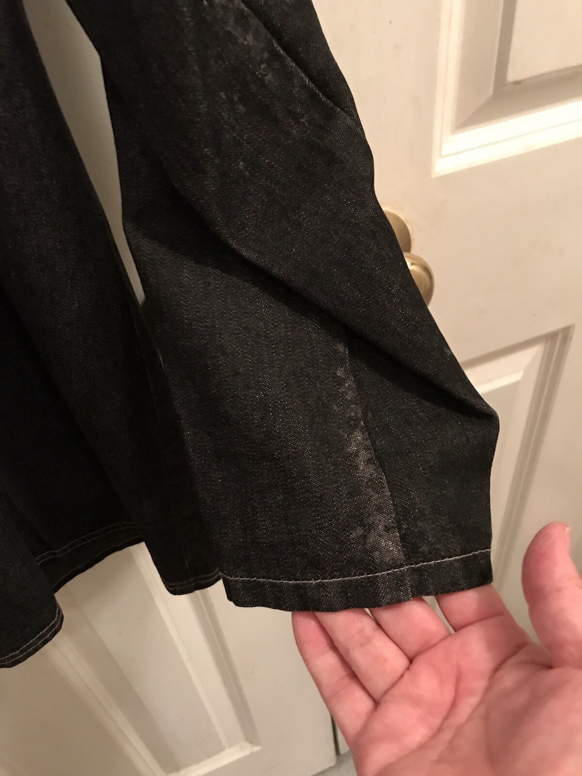 Vtg Denim & Co. Button Front Blue Blazer Jacket Lined M Shoulder Pads 80’s RARE