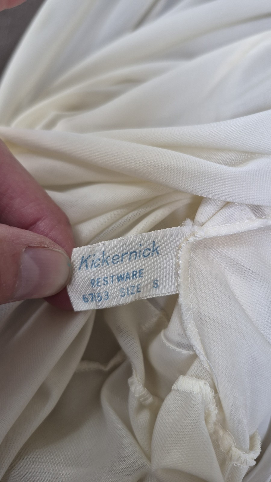 Vintage 2 Piece KICKERNICK Restware Ivory PEIGNOIR Robe & Nightgown -Size S- EUC