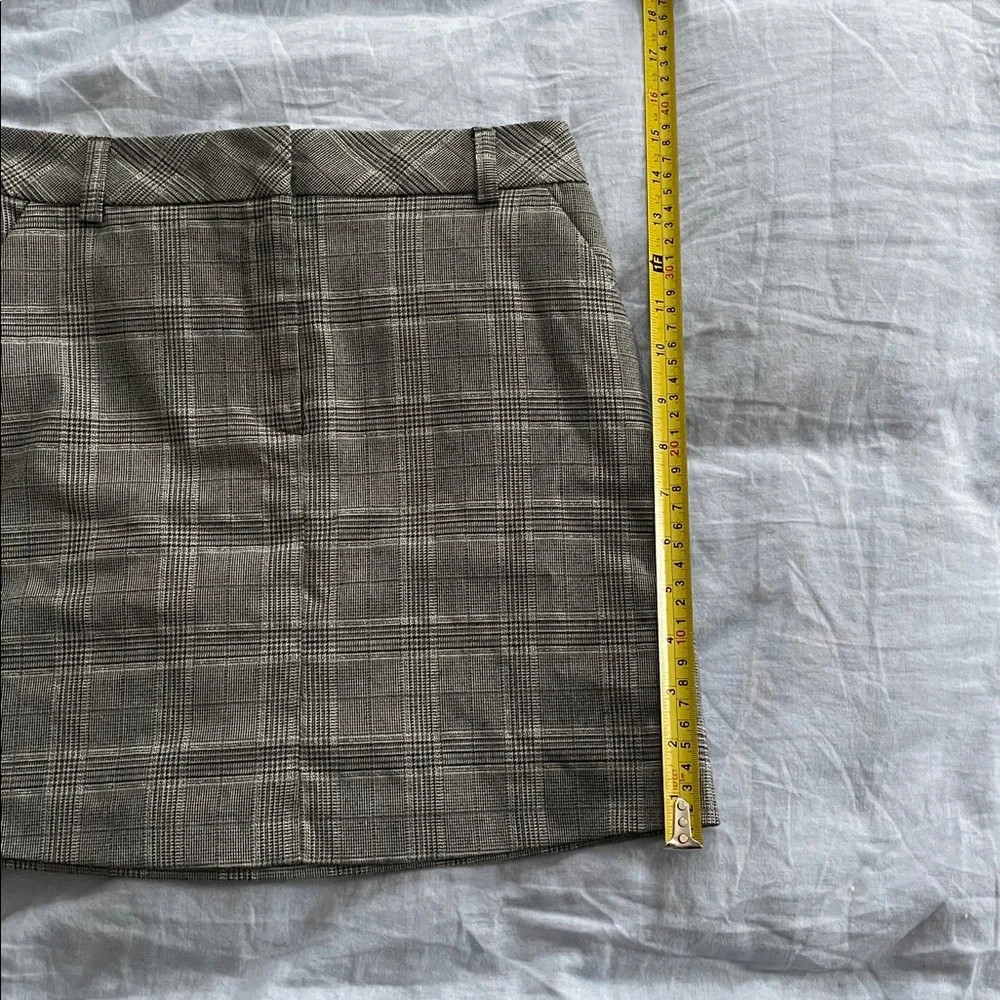 Vintage Y2K Miss Selfridge Plaid Mini Skirt Grey Silver Grunge Office Skirt