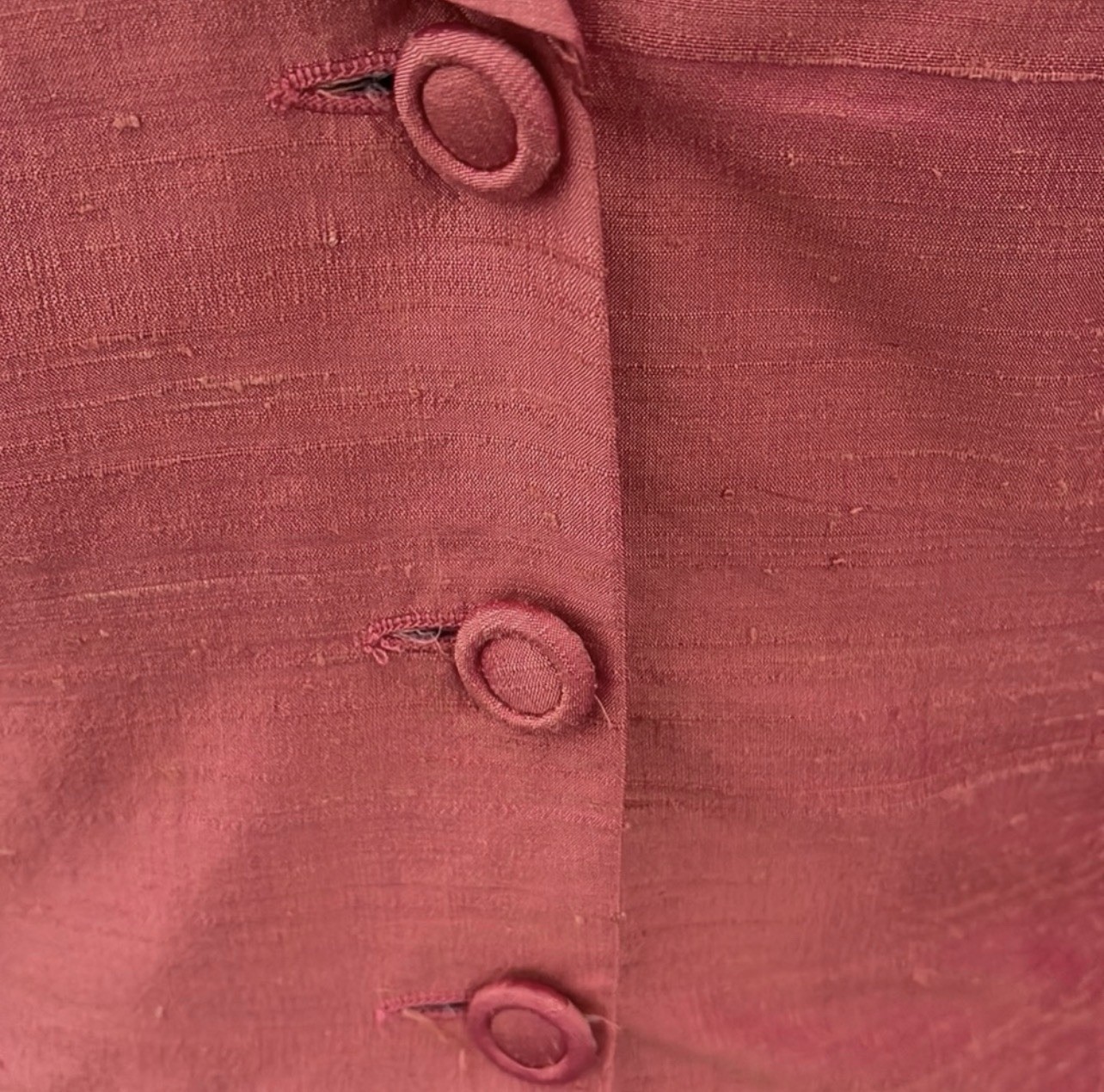 Vintage Paule Vasseur French Silk Cocktail Party Wedding Skirt Suit M 42 6 Pink