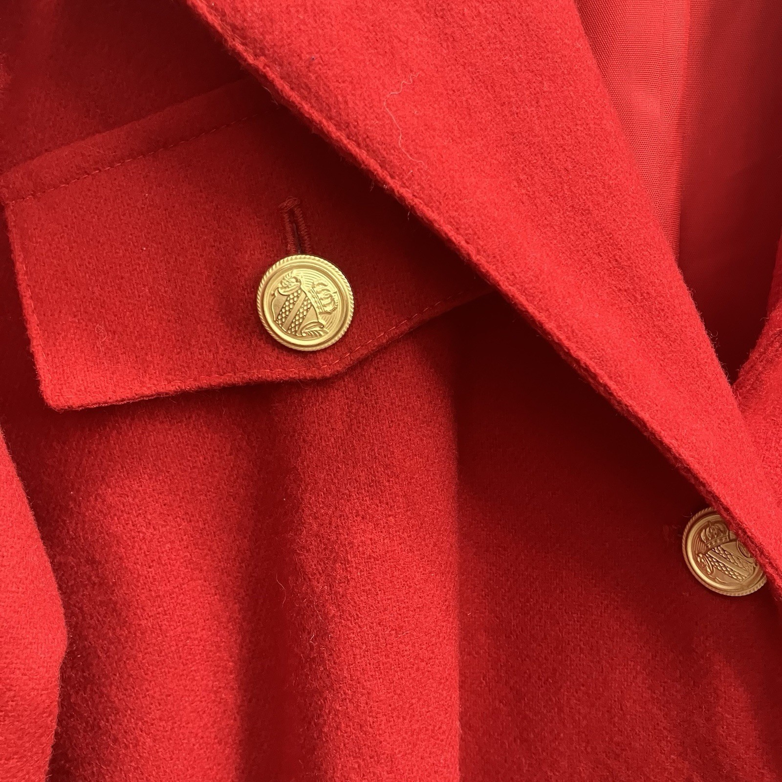 Vintage Savannah Holiday Red Wool Bomber Jacket Size 12 Christmas Grandma