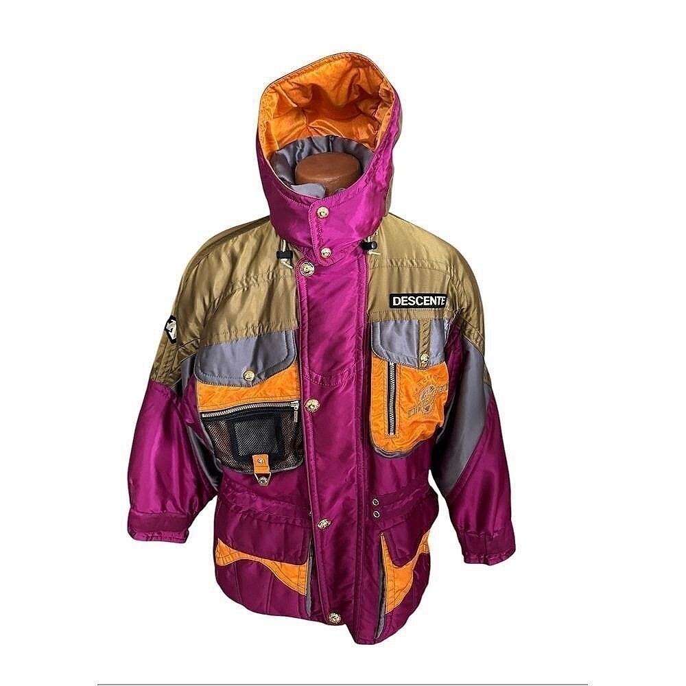 Descente Ski Jacket Women Large Multicolor Excellent Vintage Insulated Parka