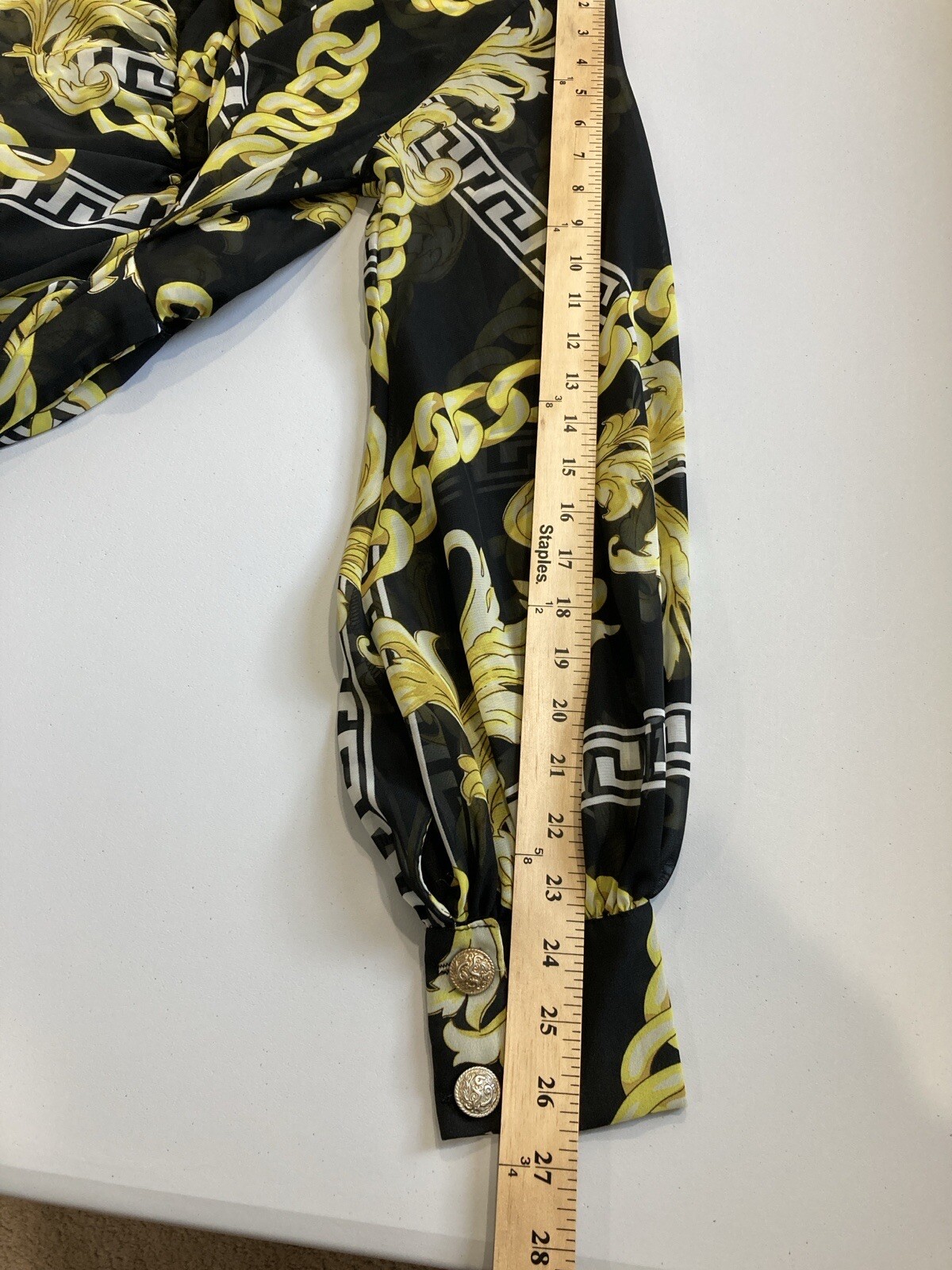 Vintage Sexy Diva Women Black Yellow Sheer Long sleeves Maxi Dress Size Medium