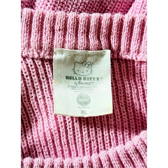 Hello Kitty Pink Checkerboard Cropped sweater Knit Vest size XL