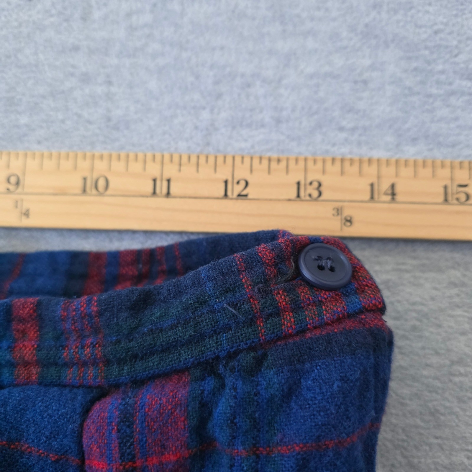 Pendleton Vintage Wool Plaid Midi Skirt Navy Red Green Size 12 Made in USA T528