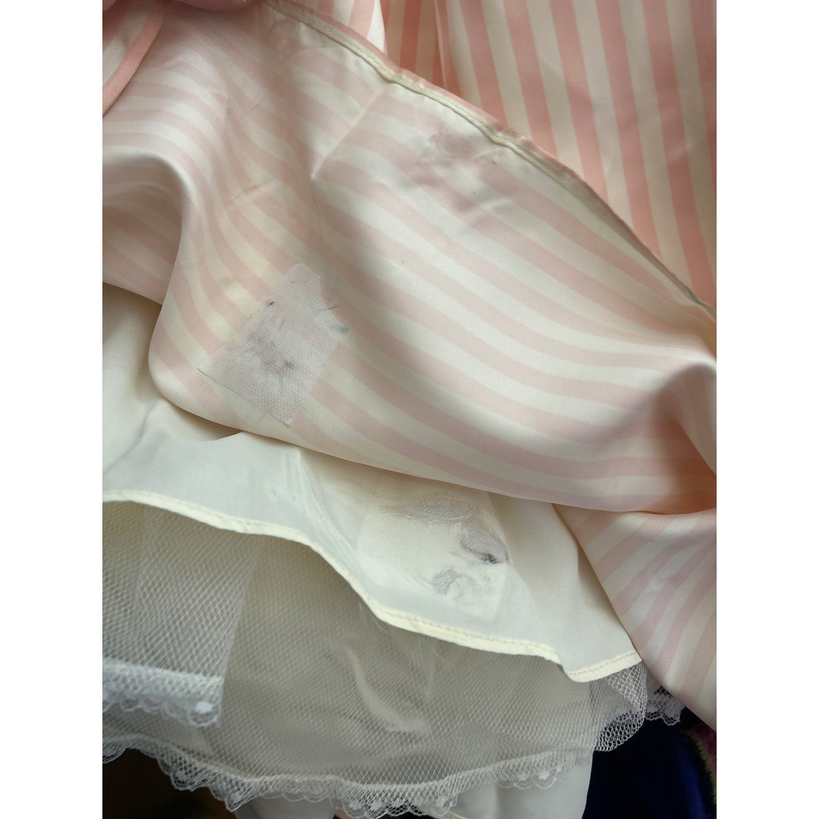 Vintage Gunne Sax Peach Stripe Bow Maxi Dress Prairie Romantic Cottagecore Rare